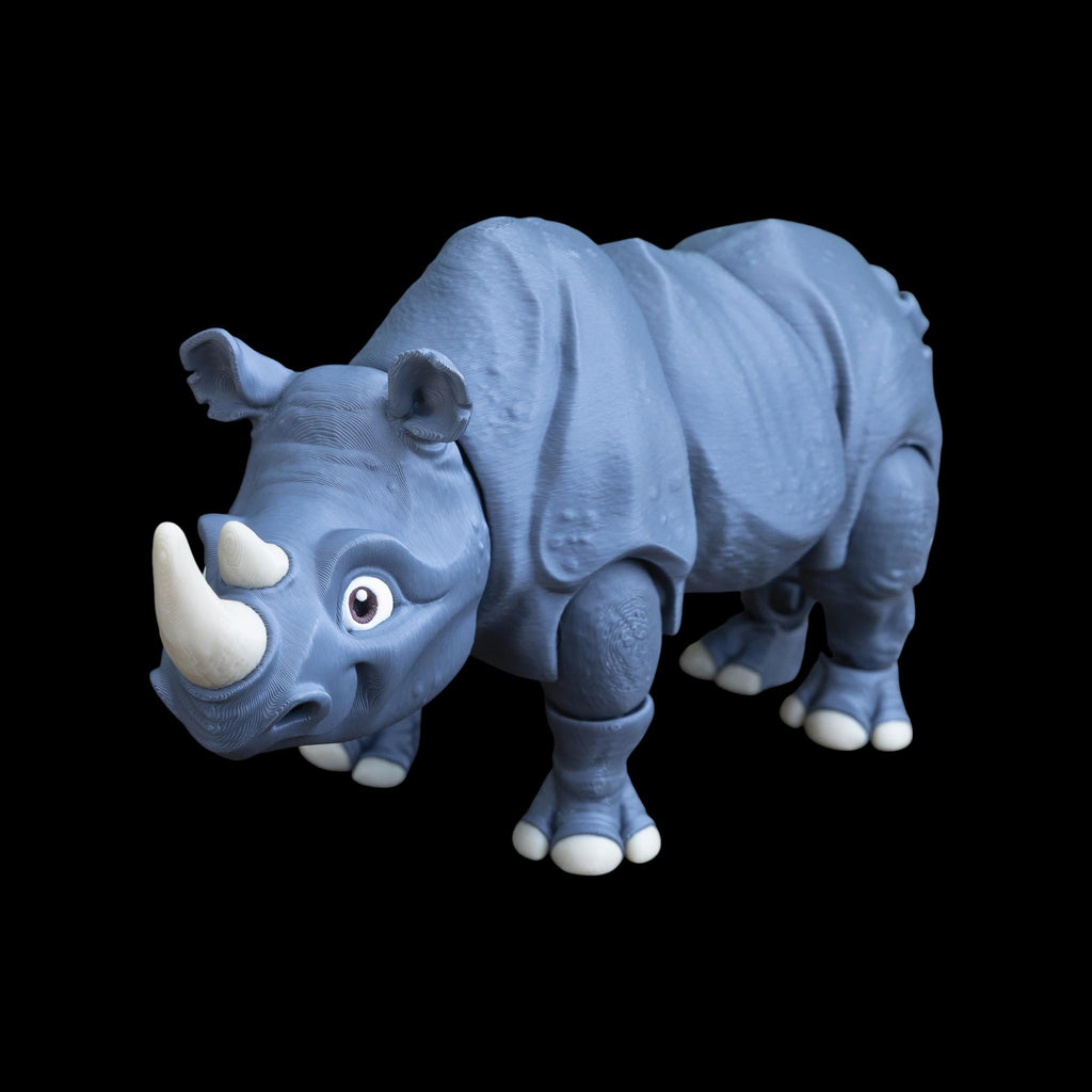 Articulated Rhinoceros Toy Animal Figure Joint Design Desk Decoration Display Piece Collectible Item Grey Model Safari Movable Sculpture