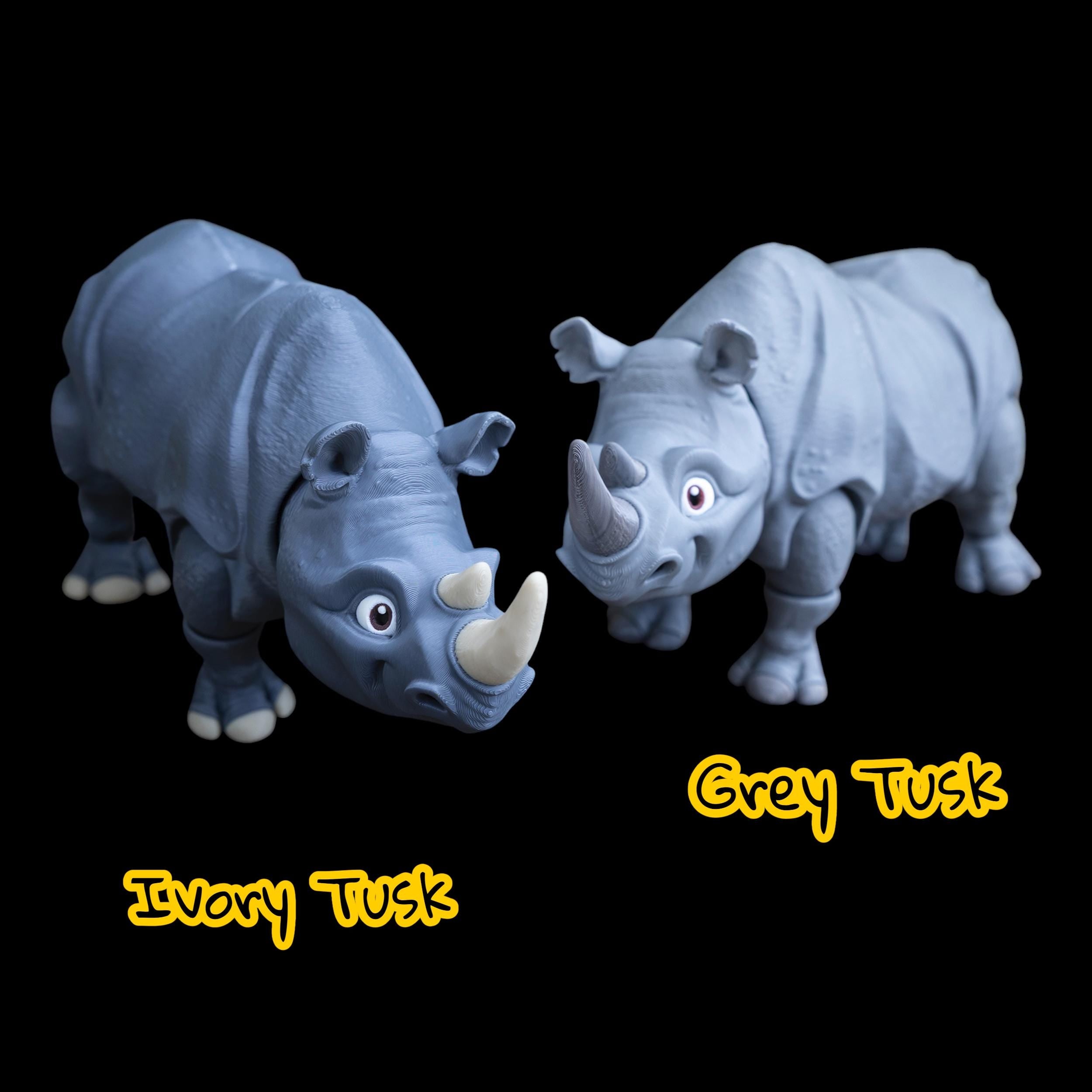 Articulated Rhinoceros Toy Animal Figure Joint Design Desk Decoration Display Piece Collectible Item Grey Model Safari Movable Sculpture