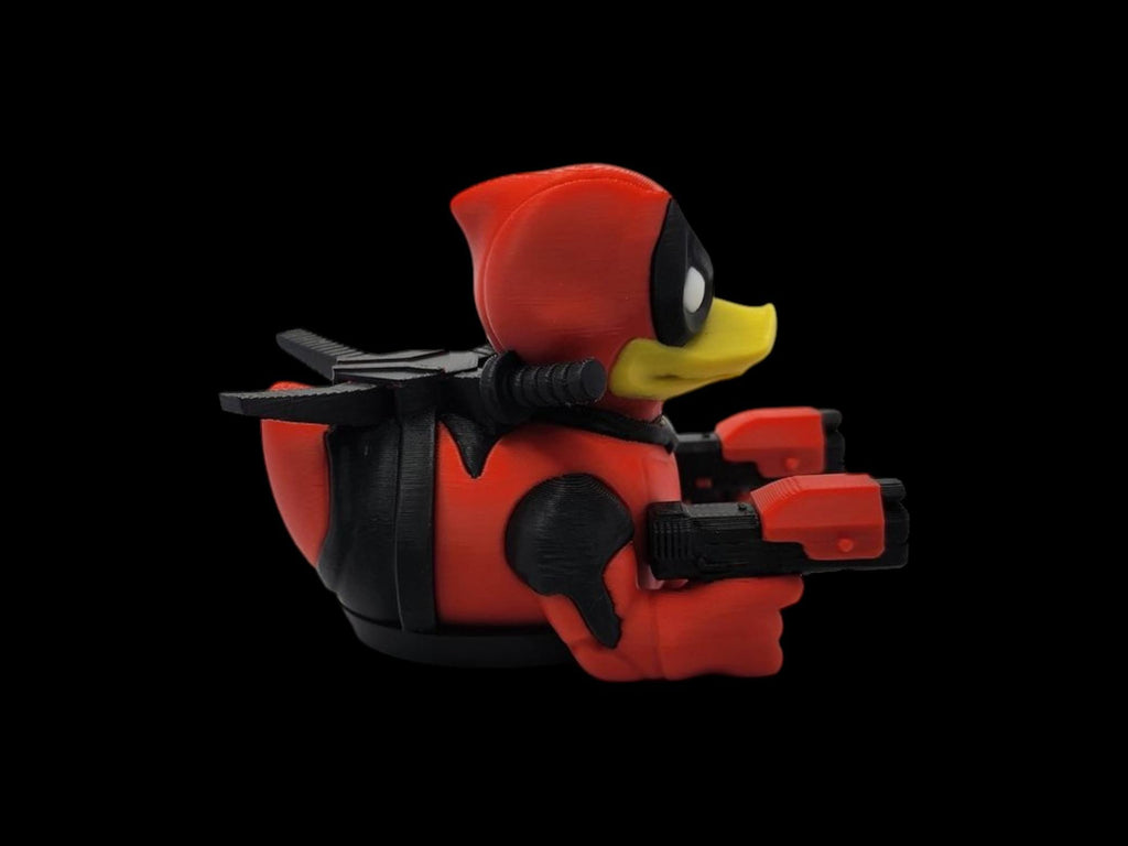 Deadpool Inspired Jeep Duck Superhero Figurine Display Shelf Accent Decoration for Desk Ornament Collection Display Piece for Office Jeep