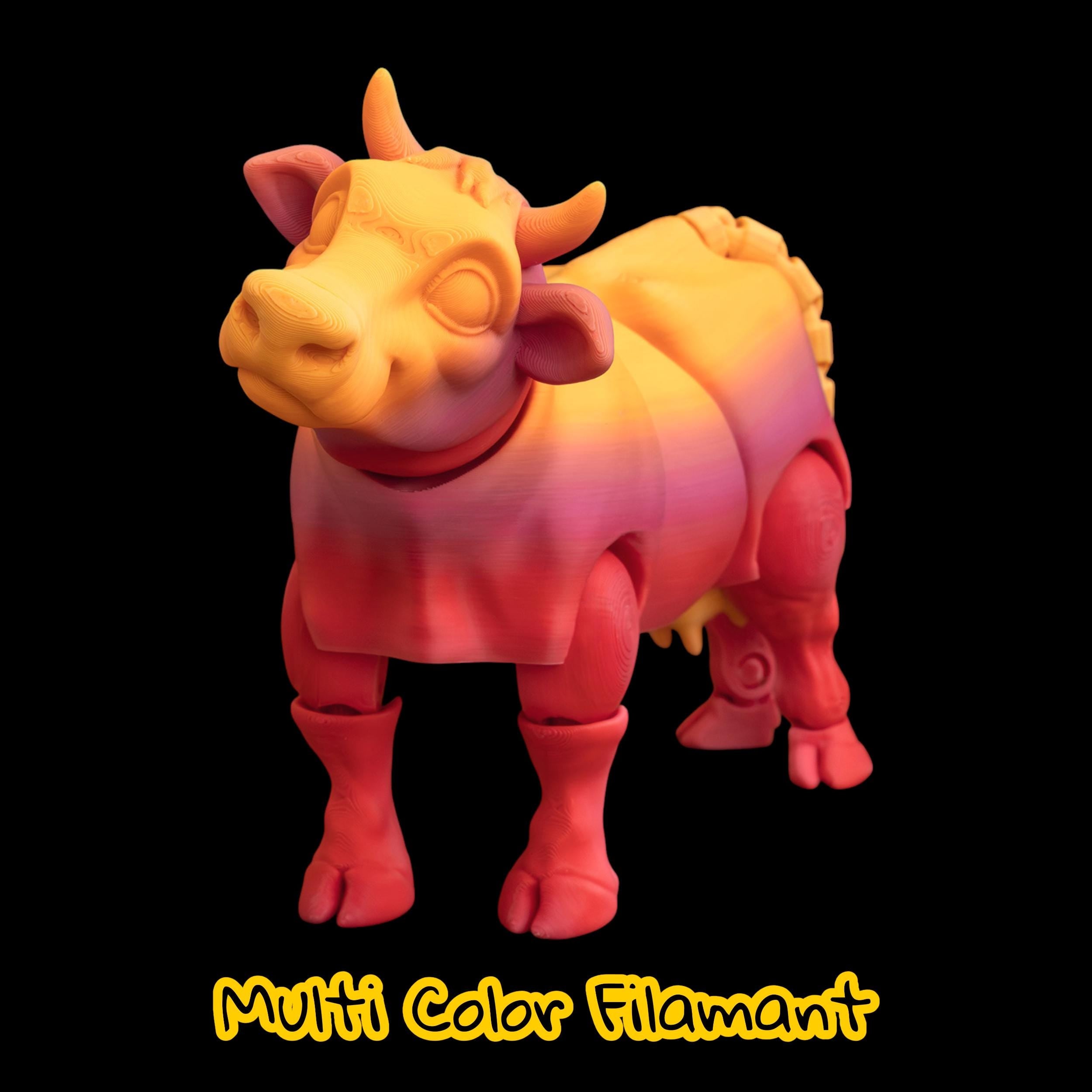 Articulated Holstein Cow Toy Farm Animal Figure Collectible Desk Decoration Black White Holstein Cow Figurine Movable Joint Design Fidget