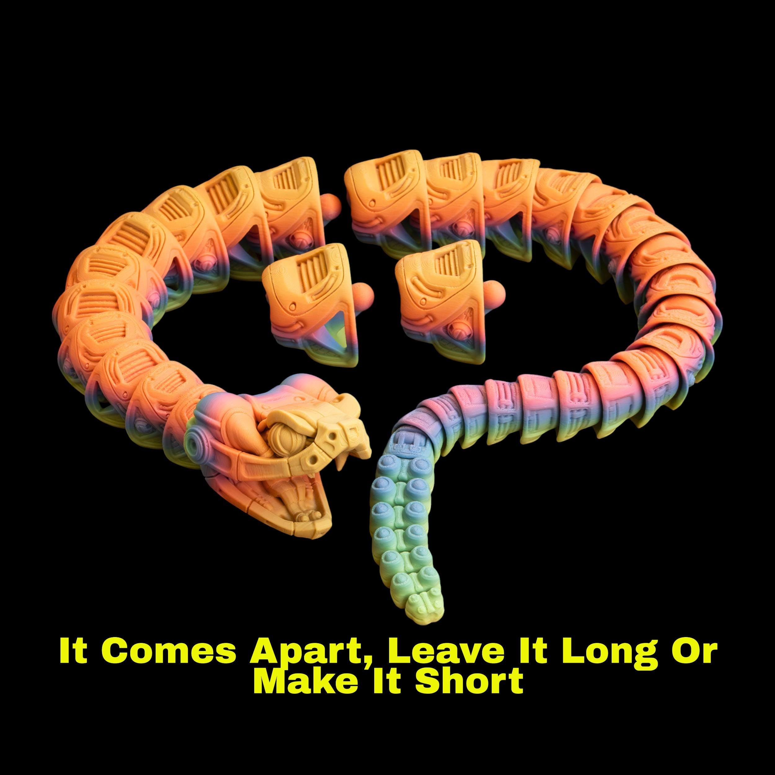 Articulated Robo-Rattler Snake Figure Desk Toy Model Realistic Reptile Display Piece Office Decoration Bendable Design Item Fidget Stress