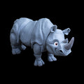 Articulated Rhinoceros Toy Animal Figure Joint Design Desk Decoration Display Piece Collectible Item Grey Model Safari Movable Sculpture
