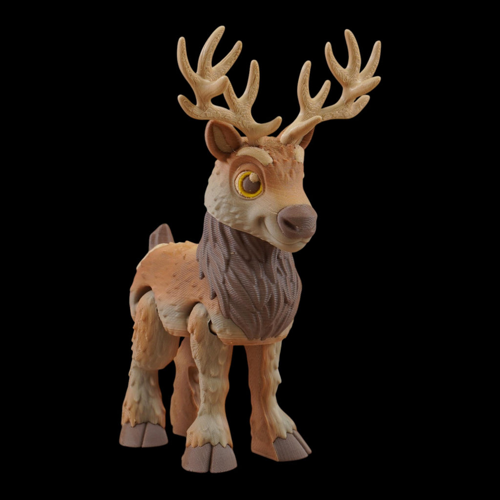 Articulated Reindeer Toy Christmas Decoration Holiday Gift Desk Ornament 3d Printed Flexi Figure Bendable Deer Santa Character Winter