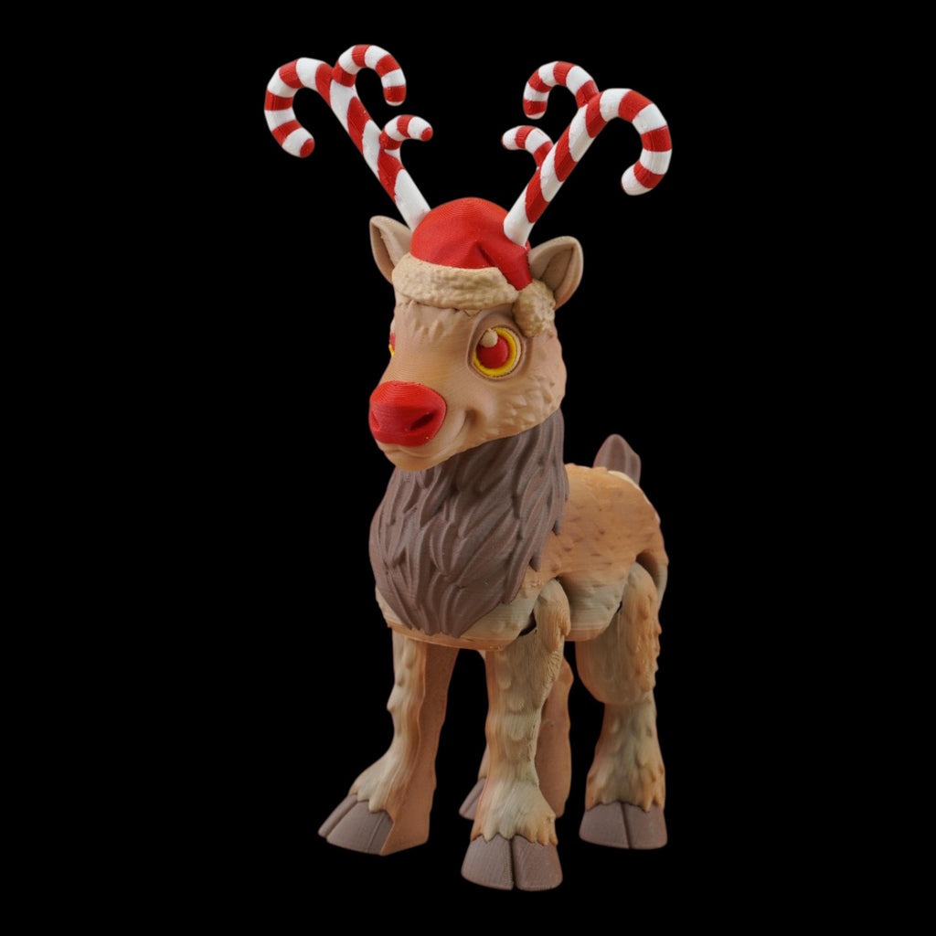 Articulated Reindeer Toy Christmas Decoration Holiday Gift Desk Ornament 3d Printed Flexi Figure Bendable Deer Santa Character Winter