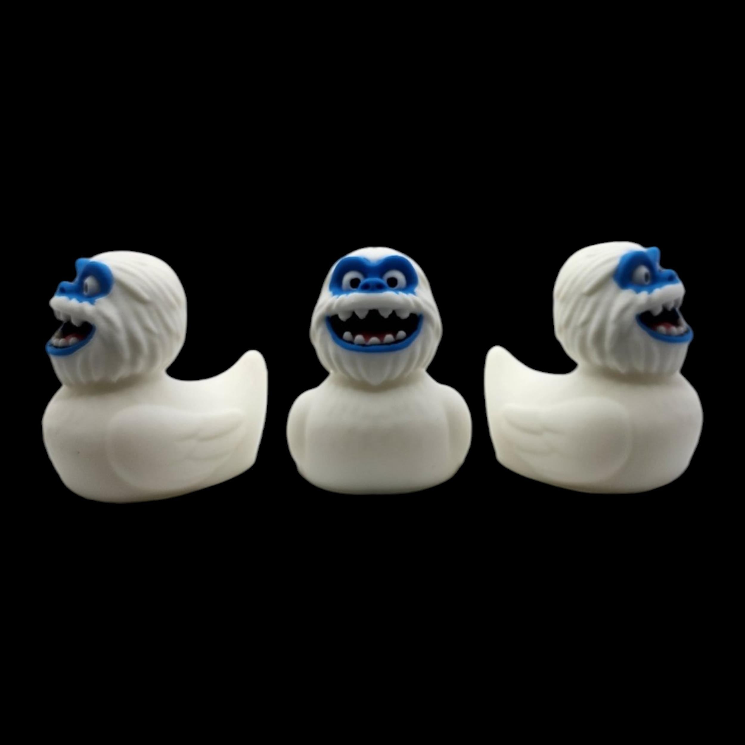 Abominable Snowman Duck Bath Toy Monster Figure Winter Decoration Bathroom Accessory Desk Item Novelty Gift Yeti Collectible Creature Bumble