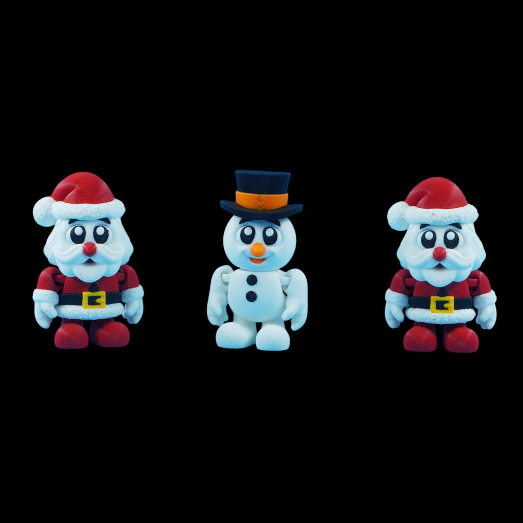 Christmas Articulated Figure Santa Movable Decoration Holiday Desk Ornament Snowman Dangling Feet Elf Figurine 3d Printed Character Toy