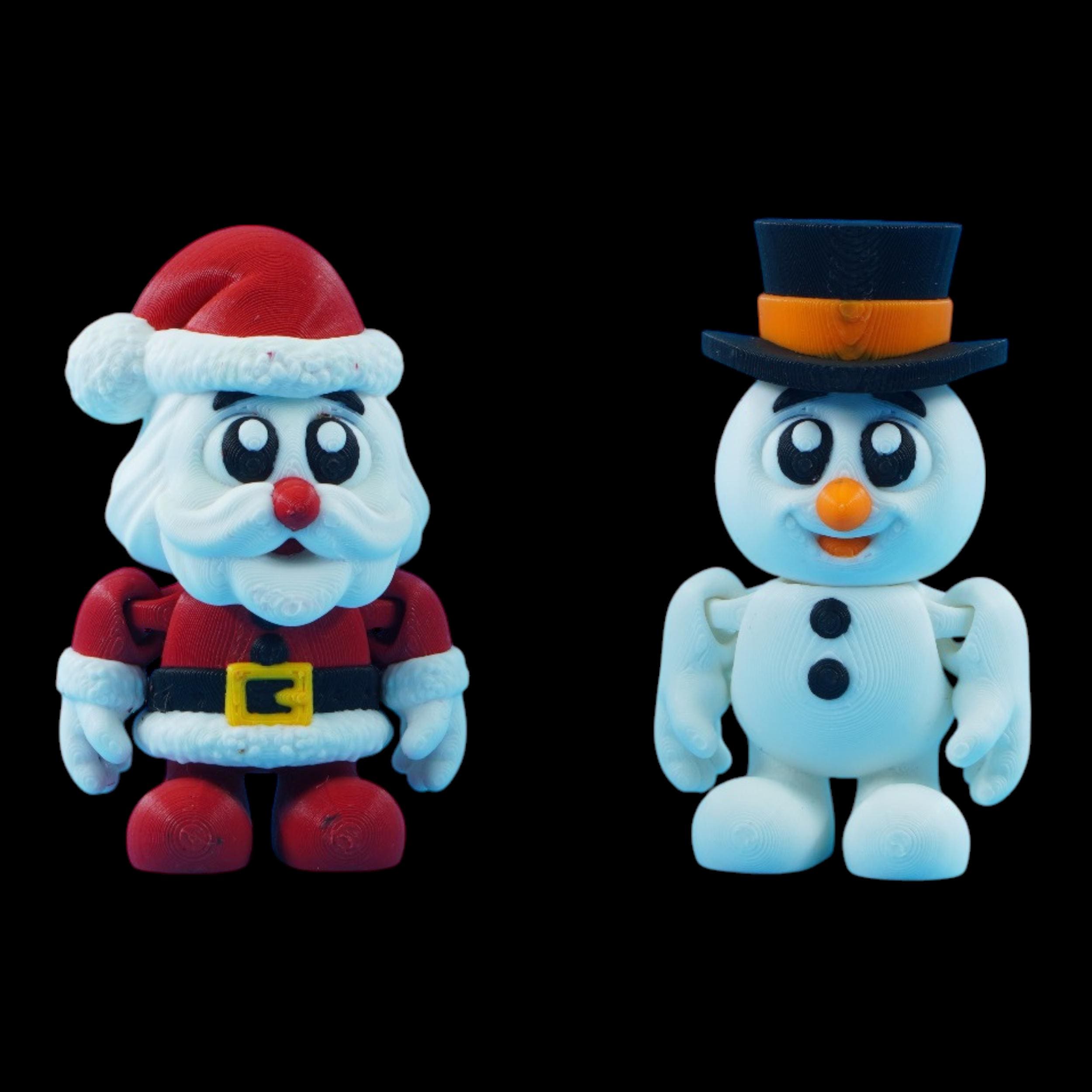 Christmas Articulated Figure Santa Movable Decoration Holiday Desk Ornament Snowman Dangling Feet Elf Figurine 3d Printed Character Toy