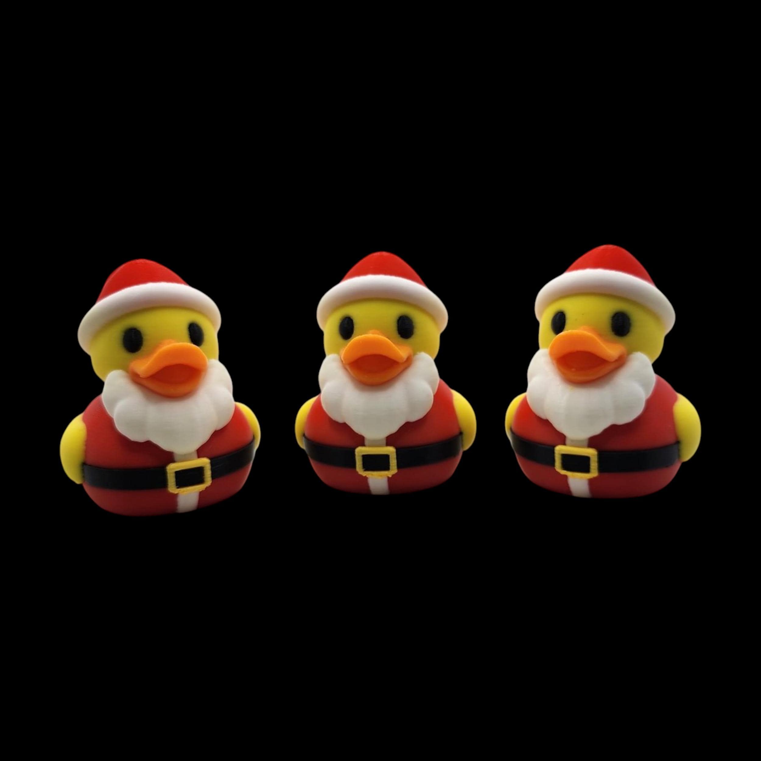 Christmas  Duck Santa and Mrs Claus Holiday Decoration Collectible Toy Gift Bathroom Decor Festive  Figurine Set Display Tree Ornament