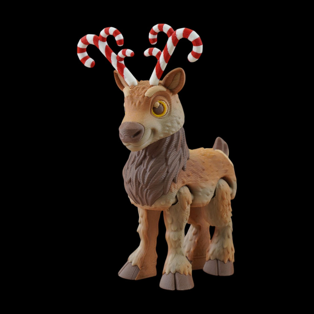 Articulated Reindeer Toy Christmas Decoration Holiday Gift Desk Ornament 3d Printed Flexi Figure Bendable Deer Santa Character Winter