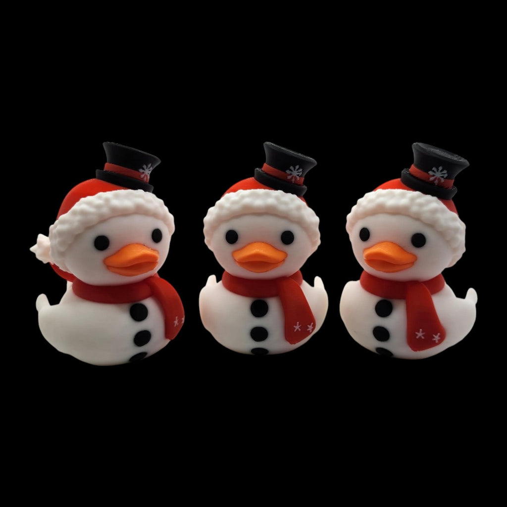 Duck Snowman Figure Holiday Decoration Winter Display Christmas Duck Decor Collectible Animal Figurine Tabletop Centerpiece Seasonal Gift