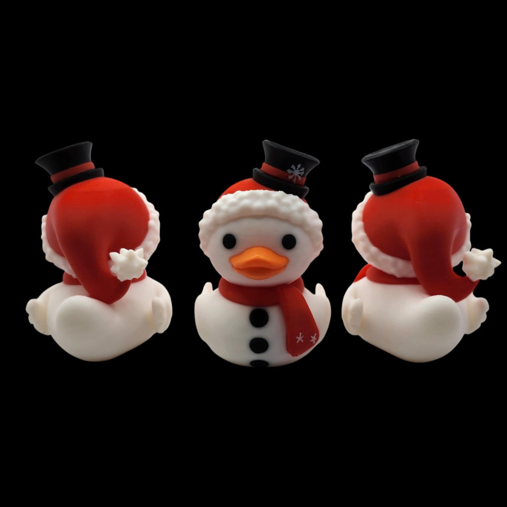 Duck Snowman Figure Holiday Decoration Winter Display Christmas Duck Decor Collectible Animal Figurine Tabletop Centerpiece Seasonal Gift
