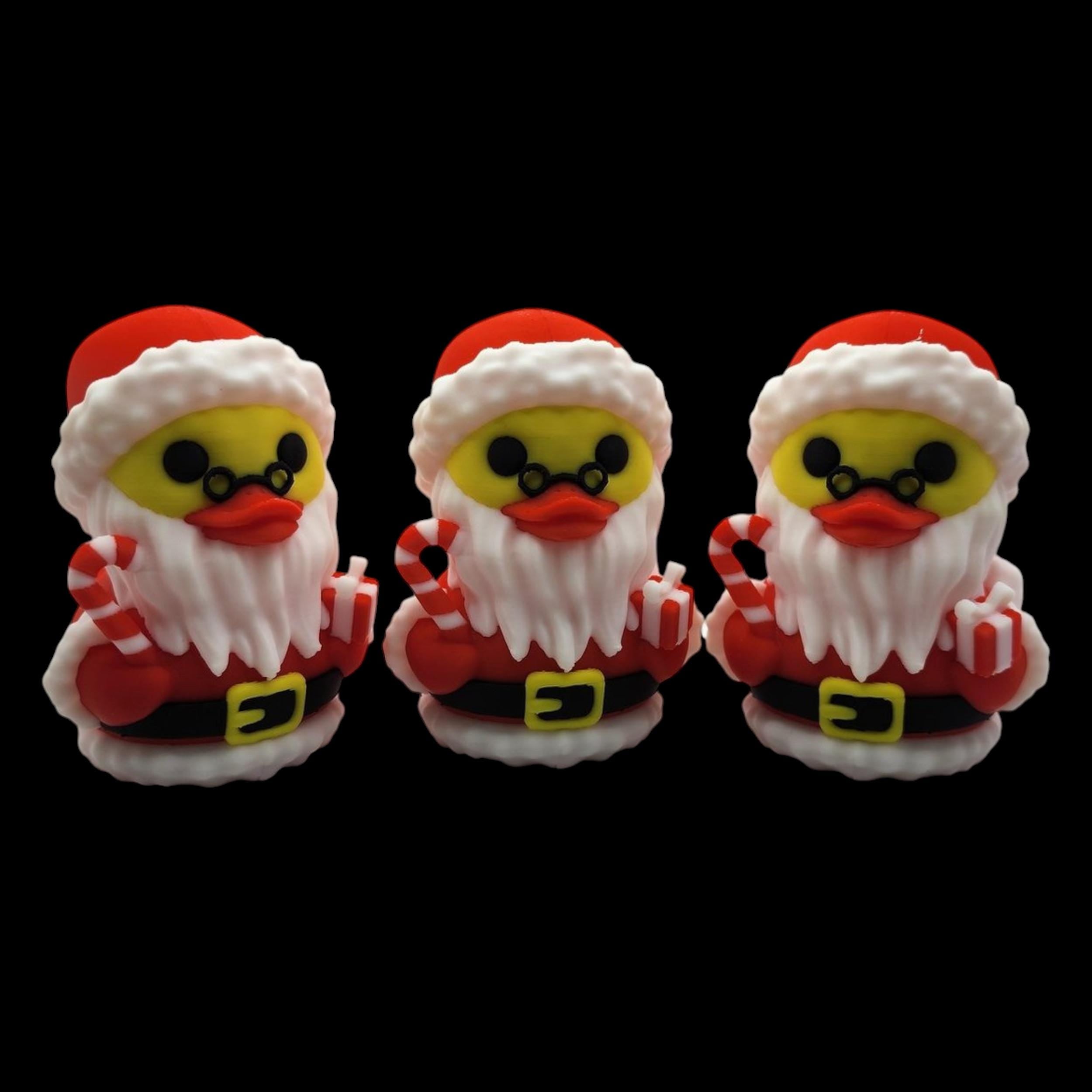 Christmas Duck Figurine Santa Decoration Holiday Ornament Cute Gift Novelty Item Desk Decor Festive Display Santa Duck
