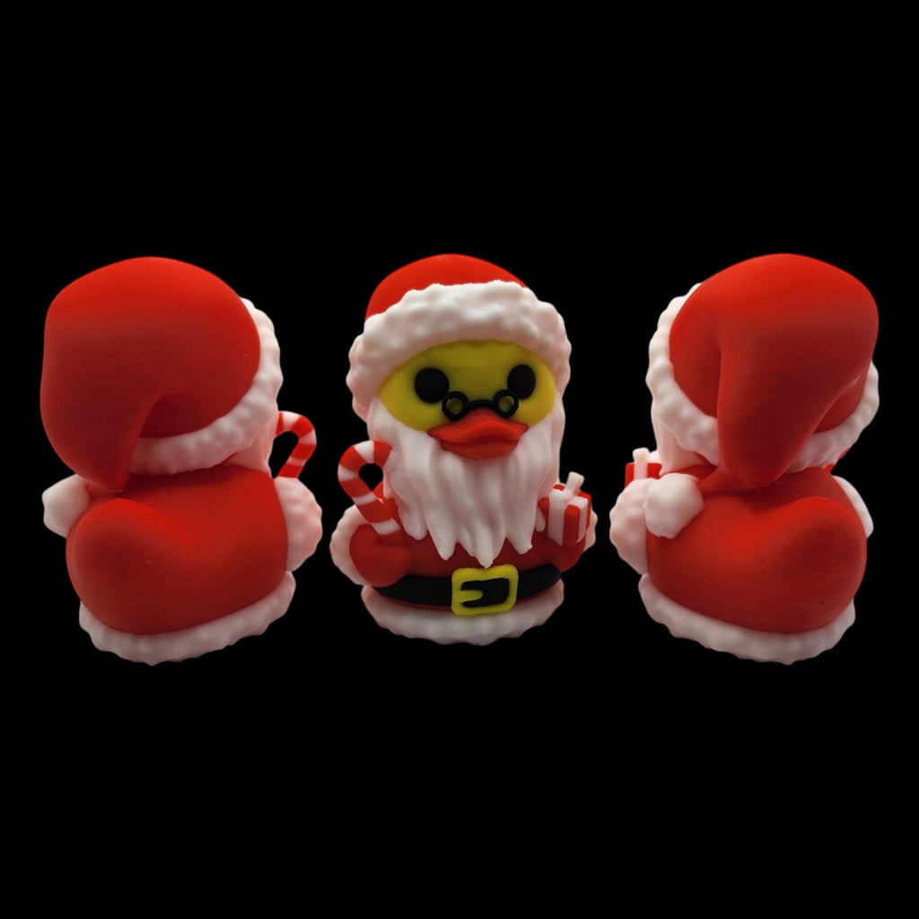 Christmas Duck Figurine Santa Decoration Holiday Ornament Cute Gift Novelty Item Desk Decor Festive Display Santa Duck