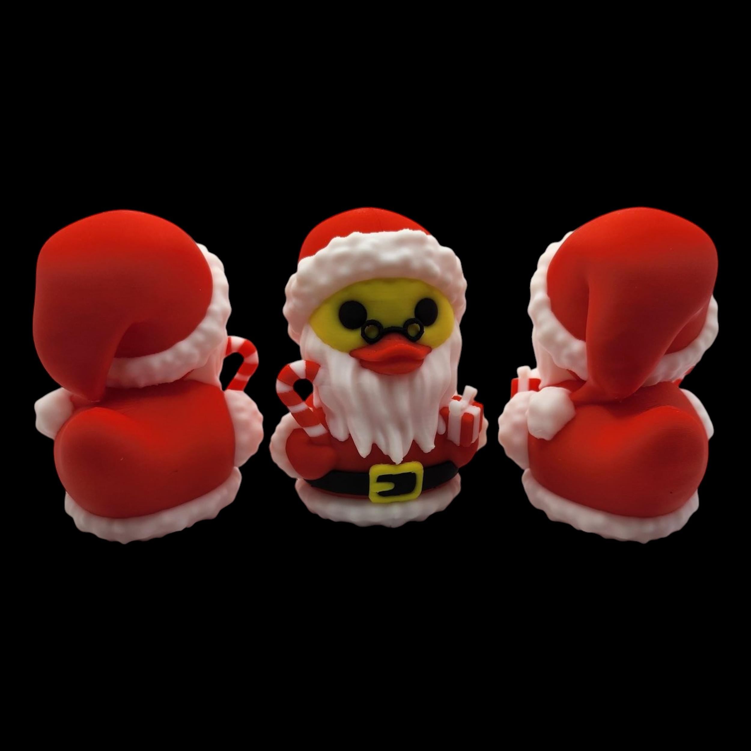 Christmas Duck Figurine Santa Decoration Holiday Ornament Cute Gift Novelty Item Desk Decor Festive Display Santa Duck