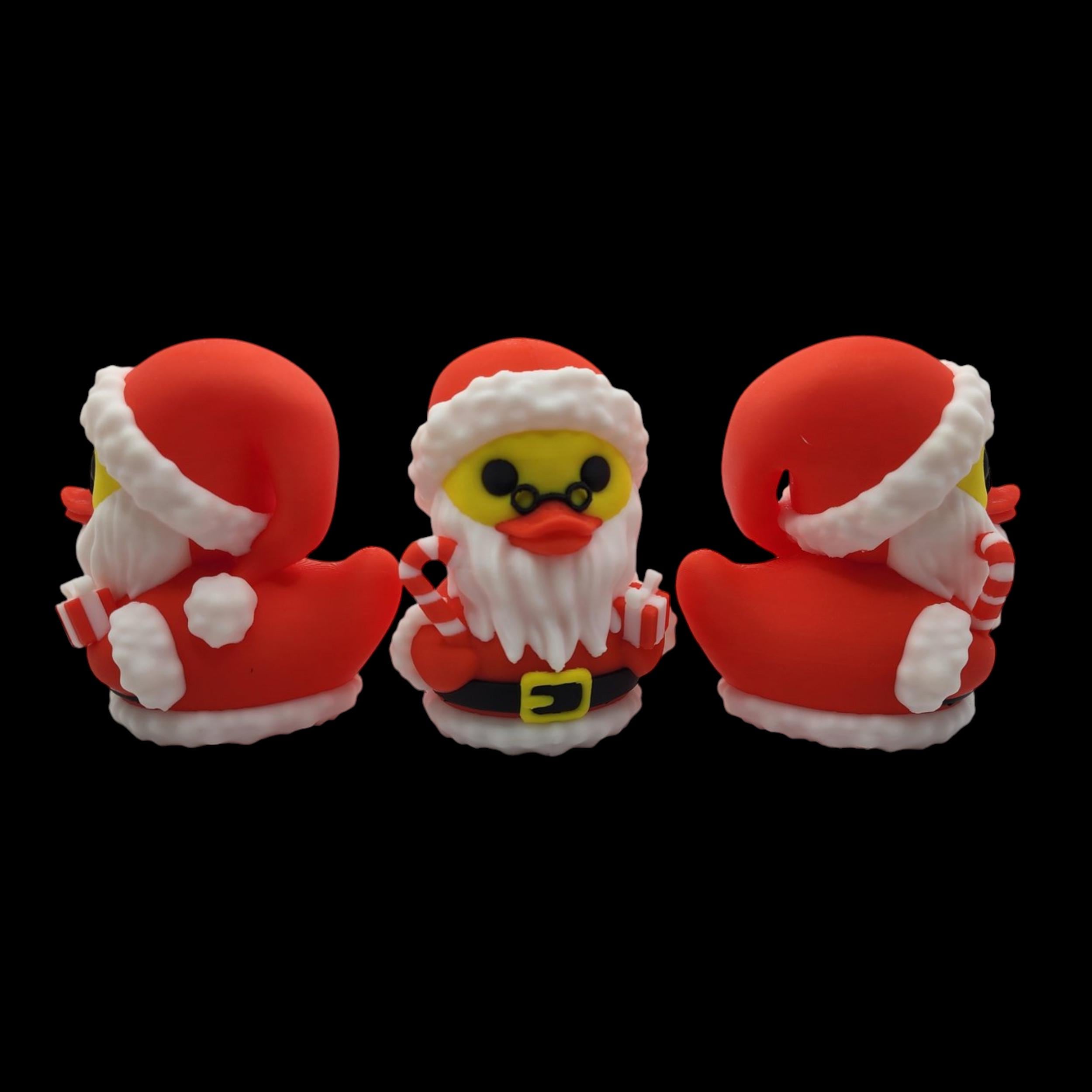 Christmas Duck Figurine Santa Decoration Holiday Ornament Cute Gift Novelty Item Desk Decor Festive Display Santa Duck