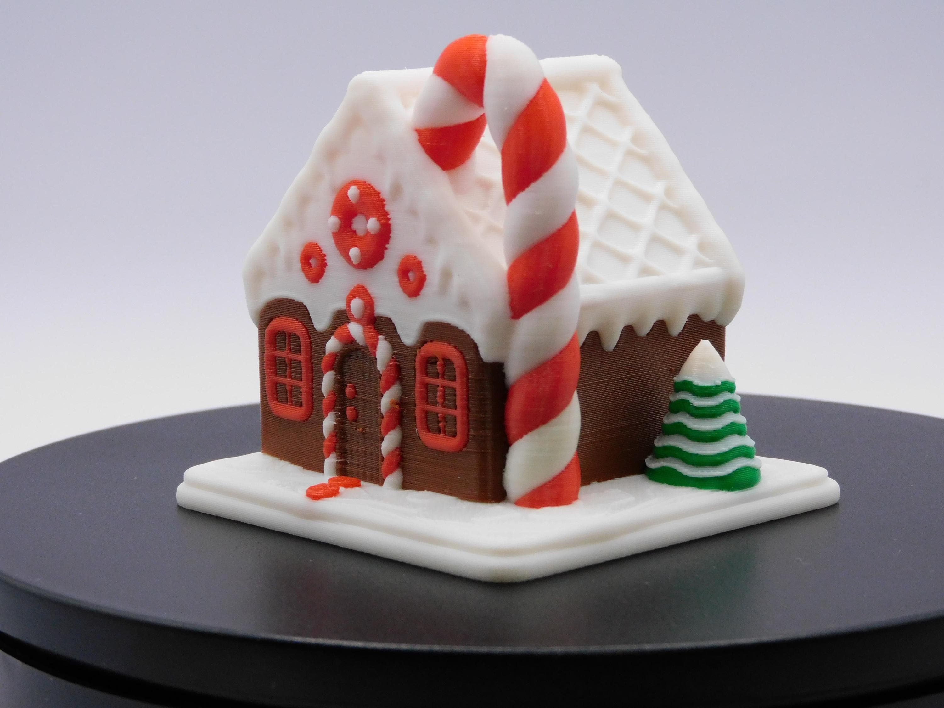 Gingerbread House Ornament Christmas Tree Decoration Display Santa Holiday Tabletop Decor Accent Winter Traditional Miniature Festive candy