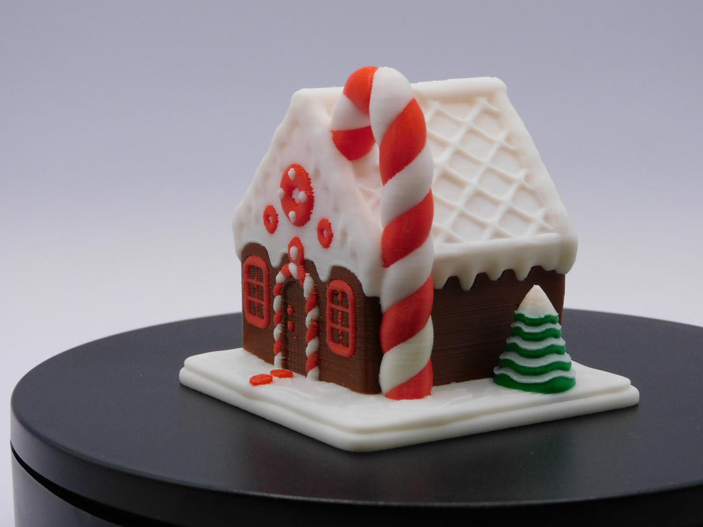 Gingerbread House Ornament Christmas Tree Decoration Display Santa Holiday Tabletop Decor Accent Winter Traditional Miniature Festive candy