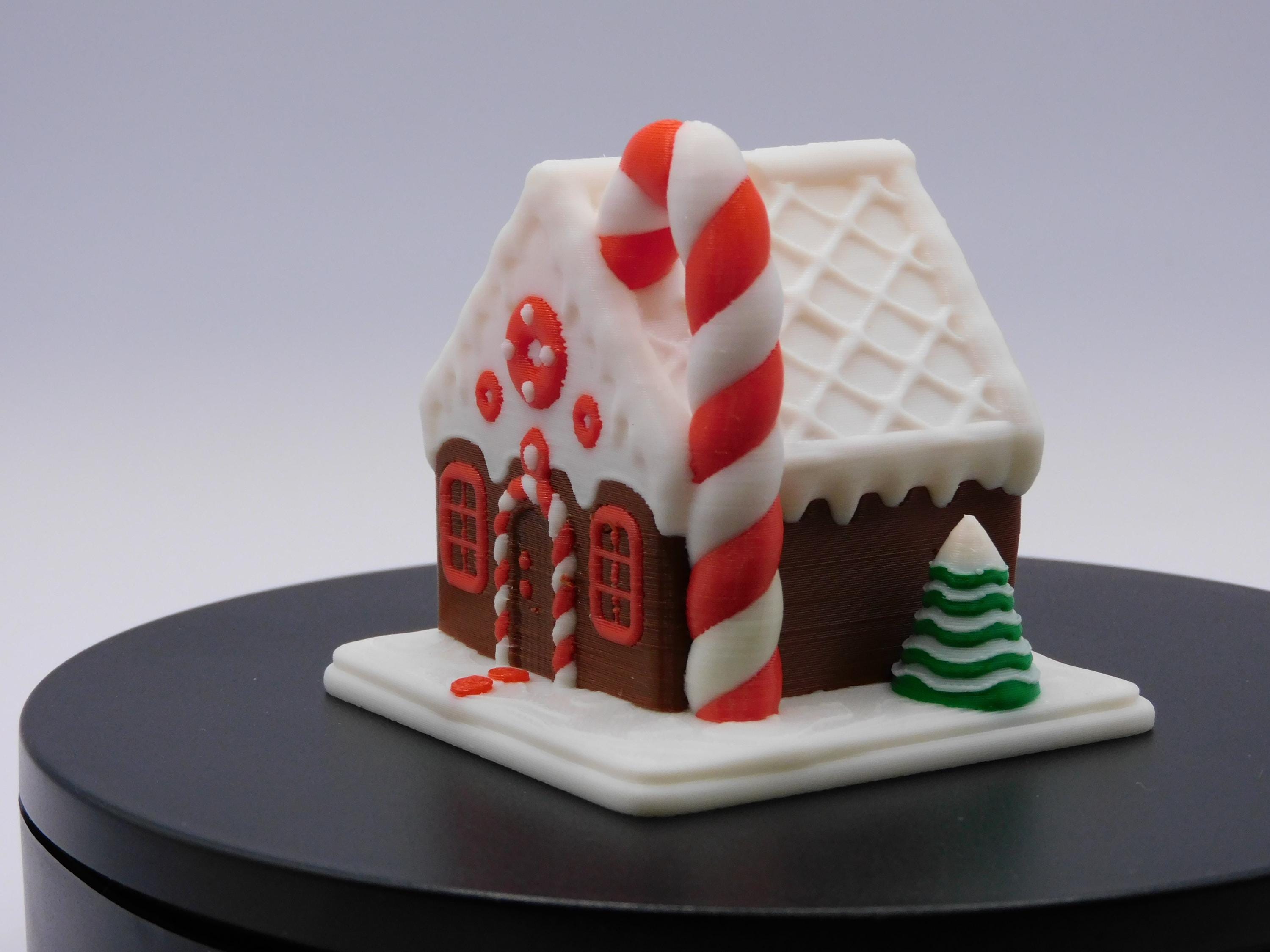 Gingerbread House Ornament Christmas Tree Decoration Display Santa Holiday Tabletop Decor Accent Winter Traditional Miniature Festive candy