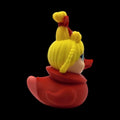 Holiday Gift Idea Cindy Lou Duck Christmas Collectible Rubber Figure Bath Toy Festive Decoration Winter Display Red Body Blonde Hair Blue Eyes Miniature Character Whoville Design Grinch Theme Collection Series Stocking Stuffer Novelty
