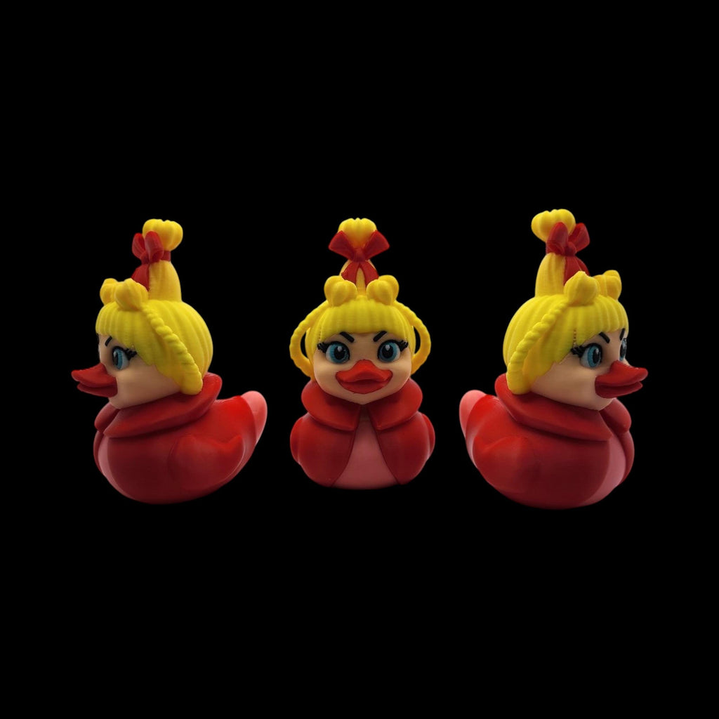 Cindy Lou Duck Christmas Decoration Holiday Bath Toy Collectible Whoville Character Red plastic Figure Grinch Theme Decor Bathtub Grinch Max