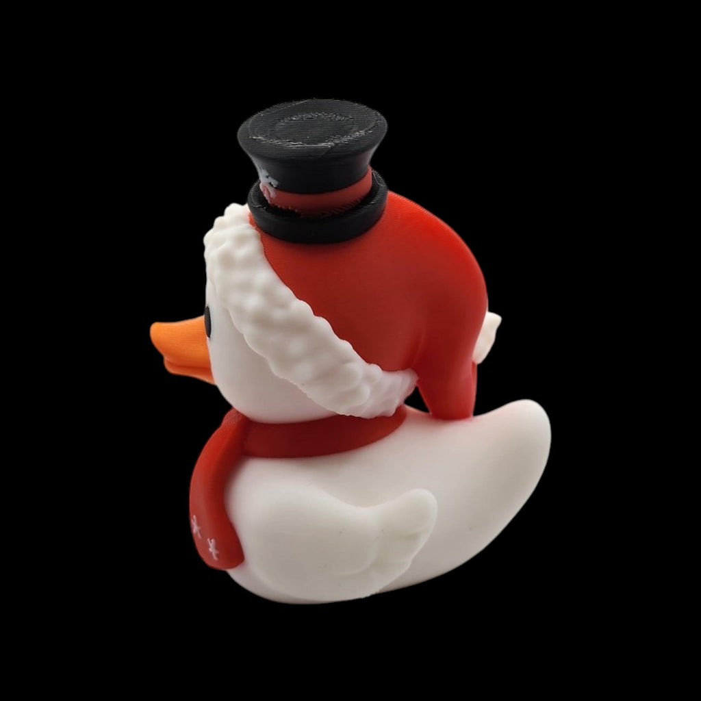 Duck Snowman Figure Holiday Decoration Winter Display Christmas Duck Decor Collectible Animal Figurine Tabletop Centerpiece Seasonal Gift