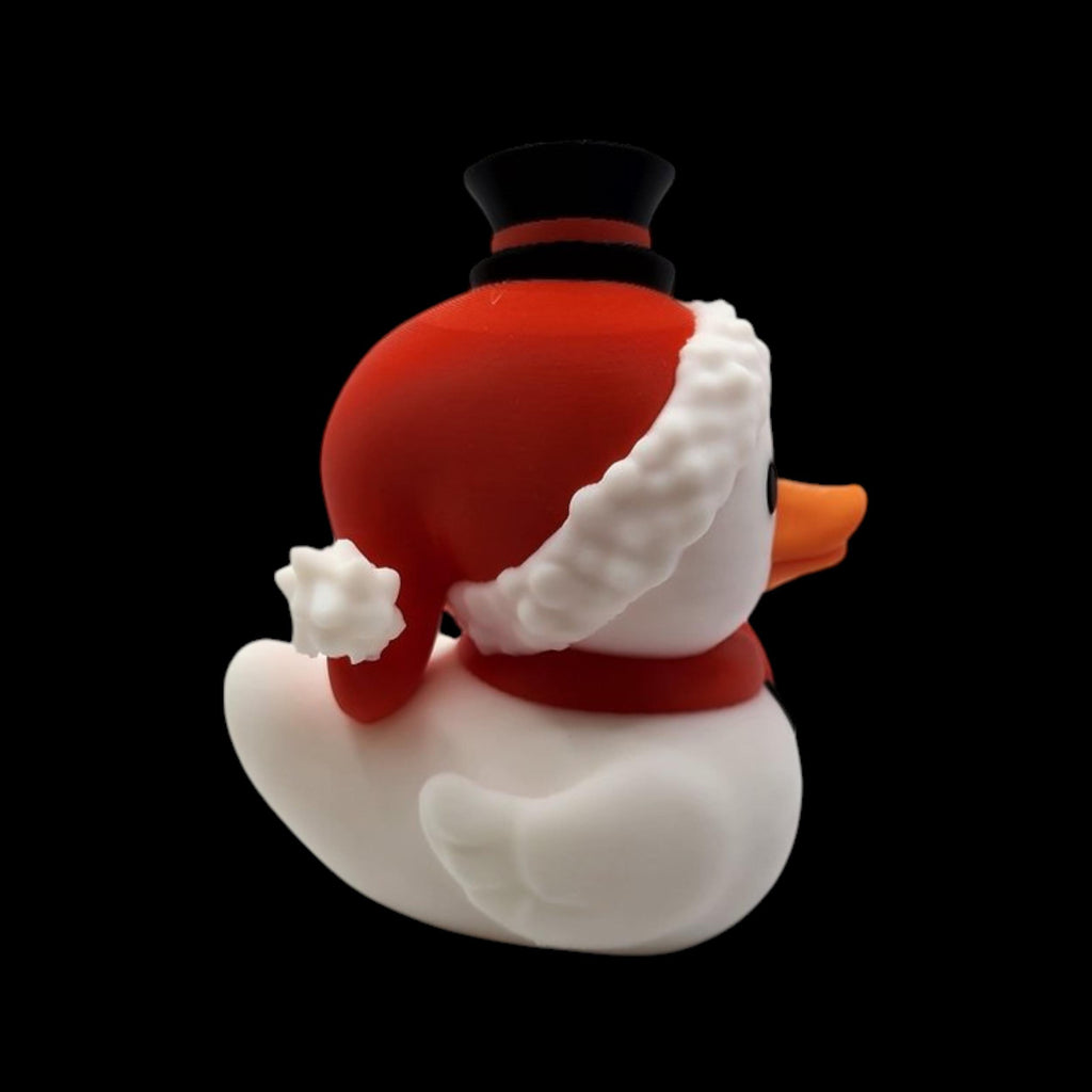 Duck Snowman Figure Holiday Decoration Winter Display Christmas Duck Decor Collectible Animal Figurine Tabletop Centerpiece Seasonal Gift