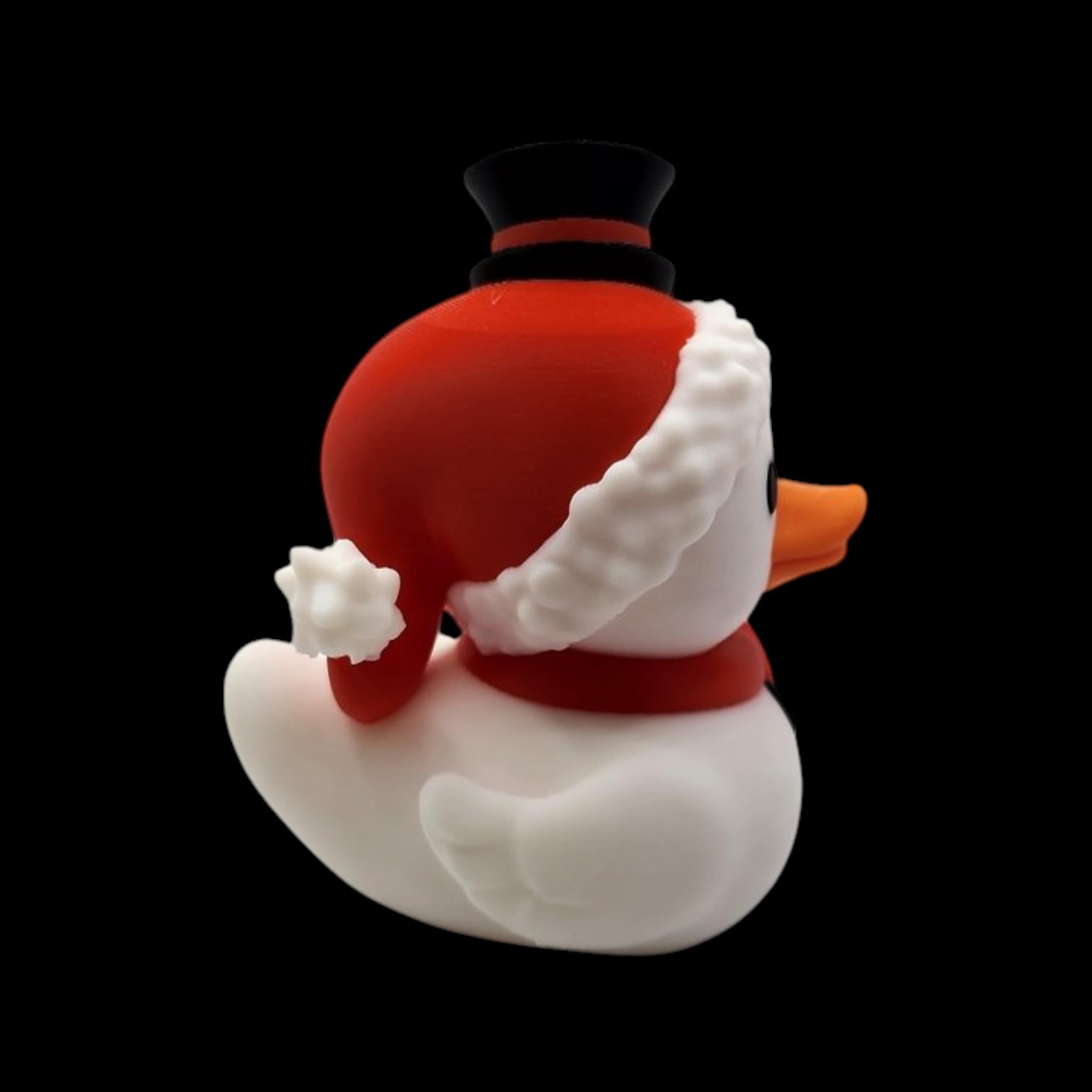 Duck Snowman Figure Holiday Decoration Winter Display Christmas Duck Decor Collectible Animal Figurine Tabletop Centerpiece Seasonal Gift