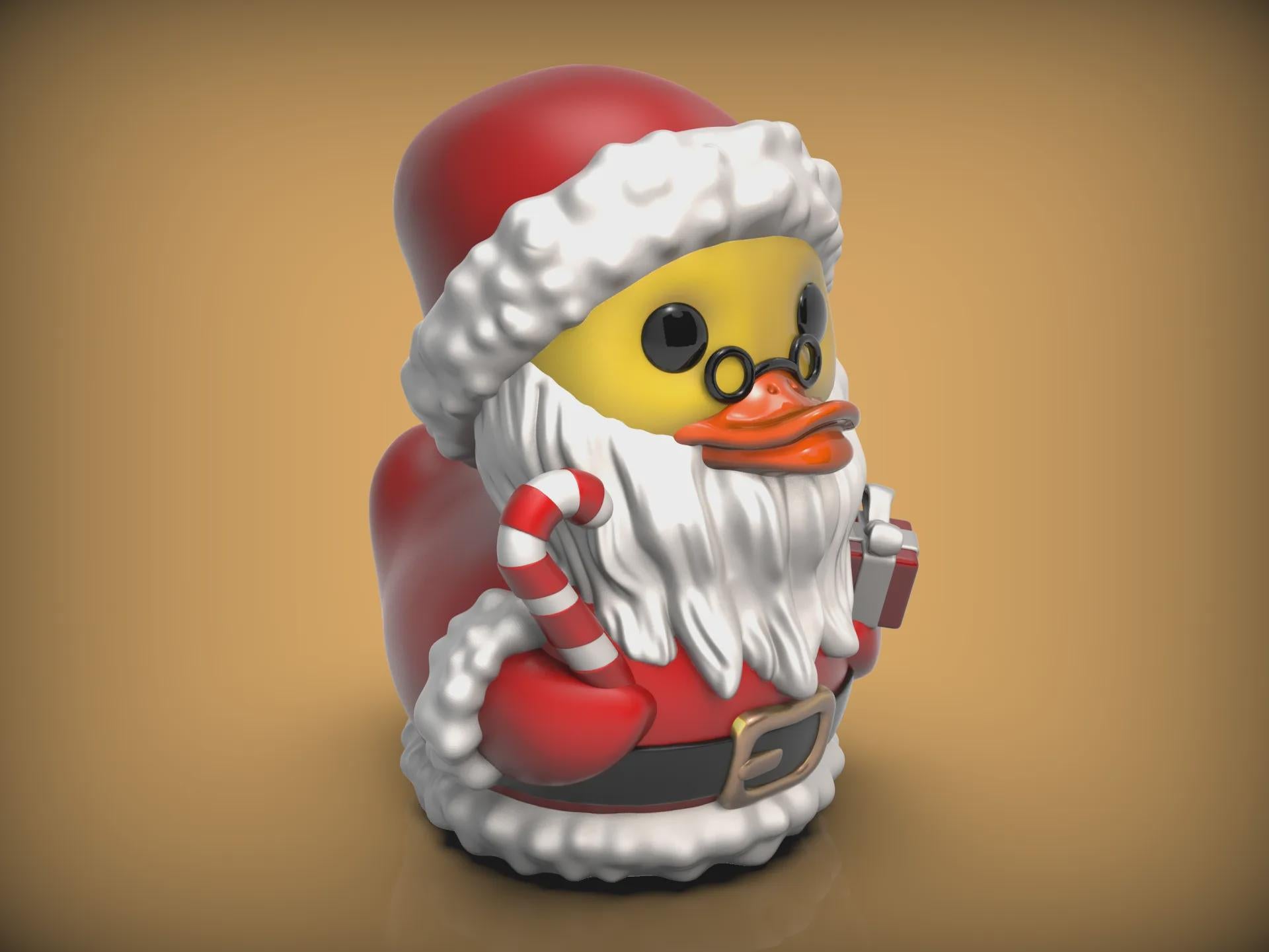 Christmas Duck Figurine Santa Decoration Holiday Ornament Cute Gift Novelty Item Desk Decor Festive Display Santa Duck