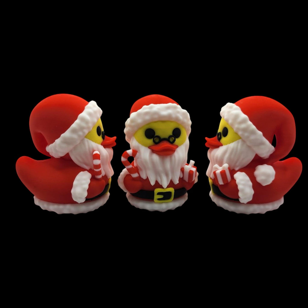 Christmas Duck Figurine Santa Decoration Holiday Ornament Cute Gift Novelty Item Desk Decor Festive Display Santa Duck