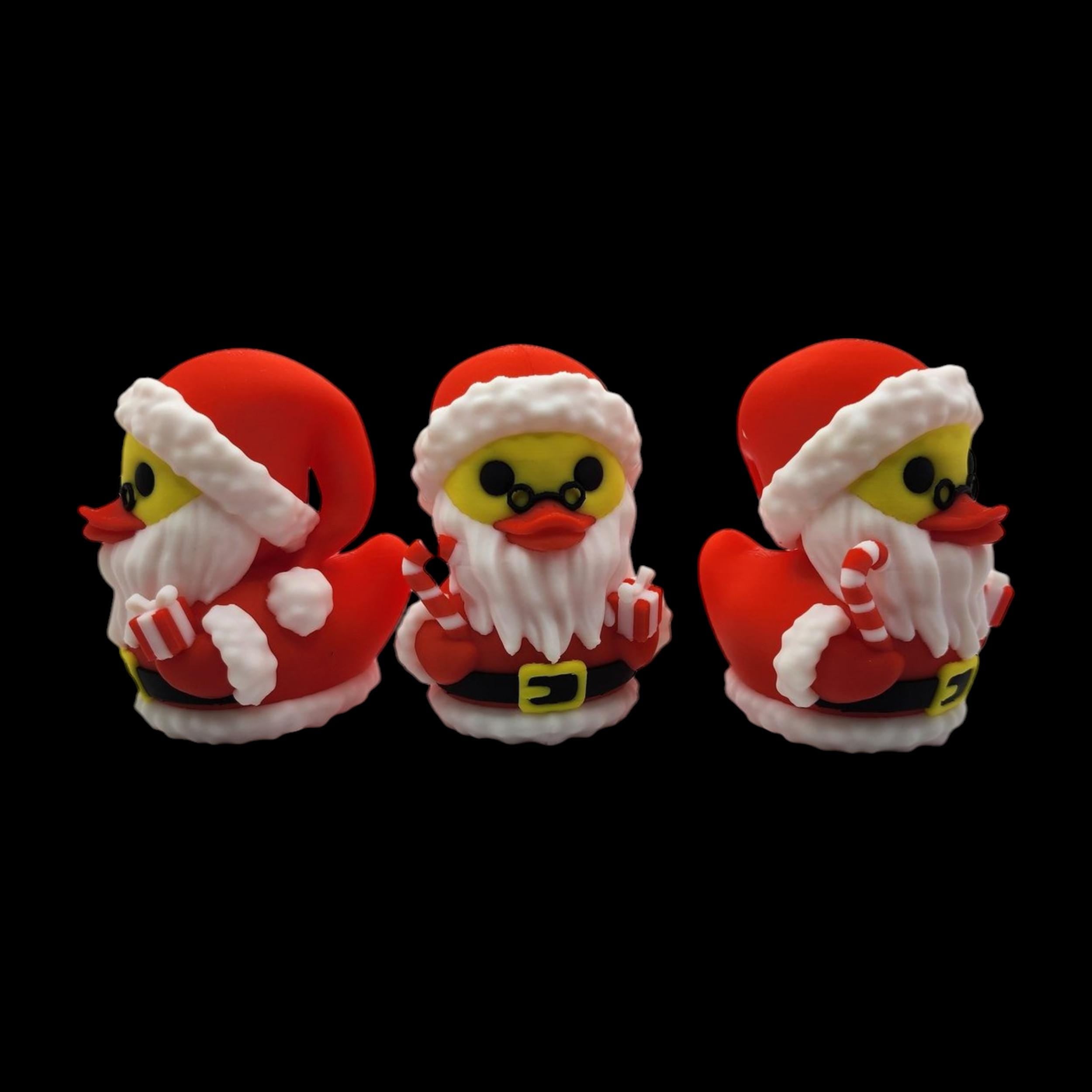 Christmas Duck Figurine Santa Decoration Holiday Ornament Cute Gift Novelty Item Desk Decor Festive Display Santa Duck