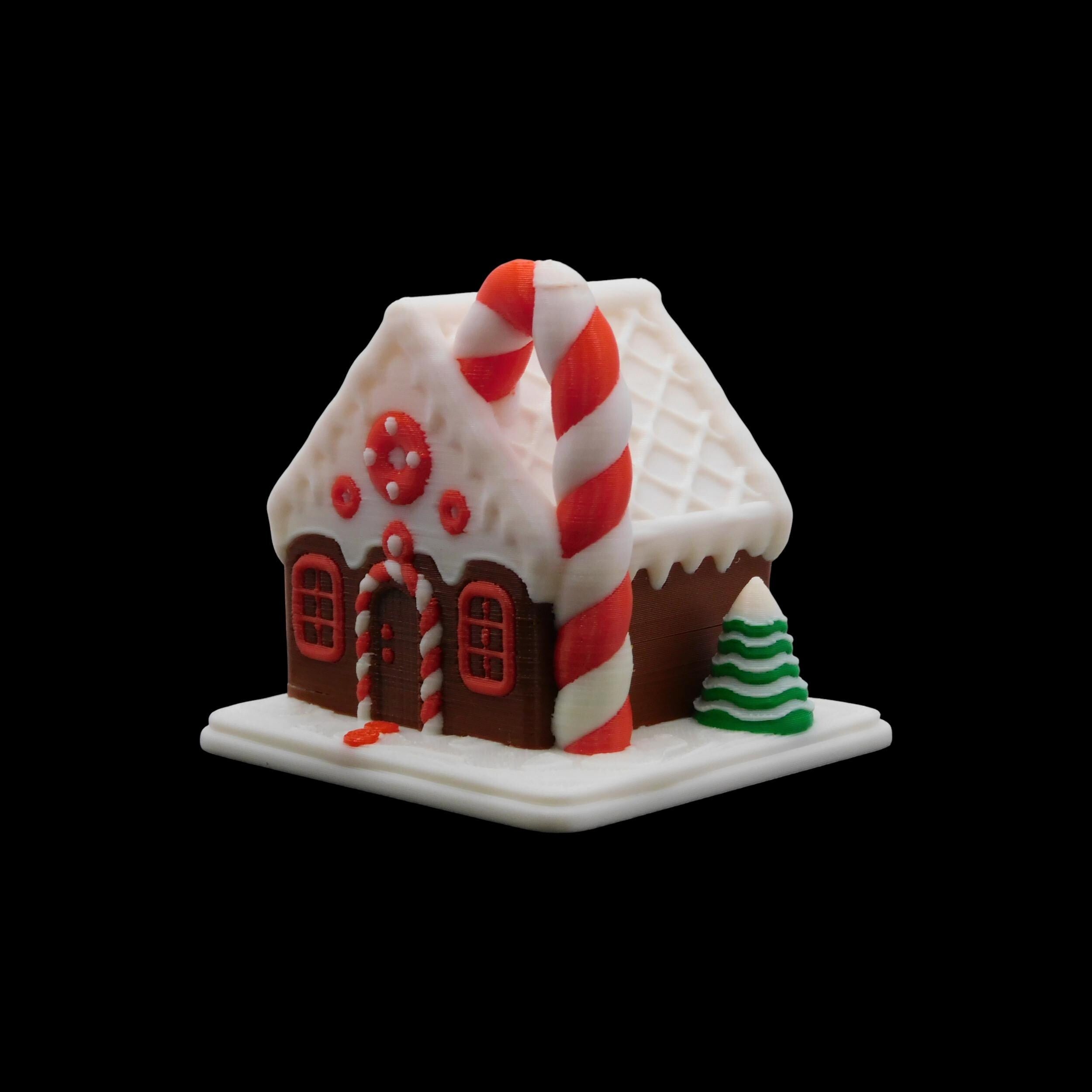 Gingerbread House Ornament Christmas Tree Decoration Display Santa Holiday Tabletop Decor Accent Winter Traditional Miniature Festive candy