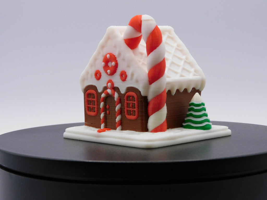 Gingerbread House Ornament Christmas Tree Decoration Display Santa Holiday Tabletop Decor Accent Winter Traditional Miniature Festive candy