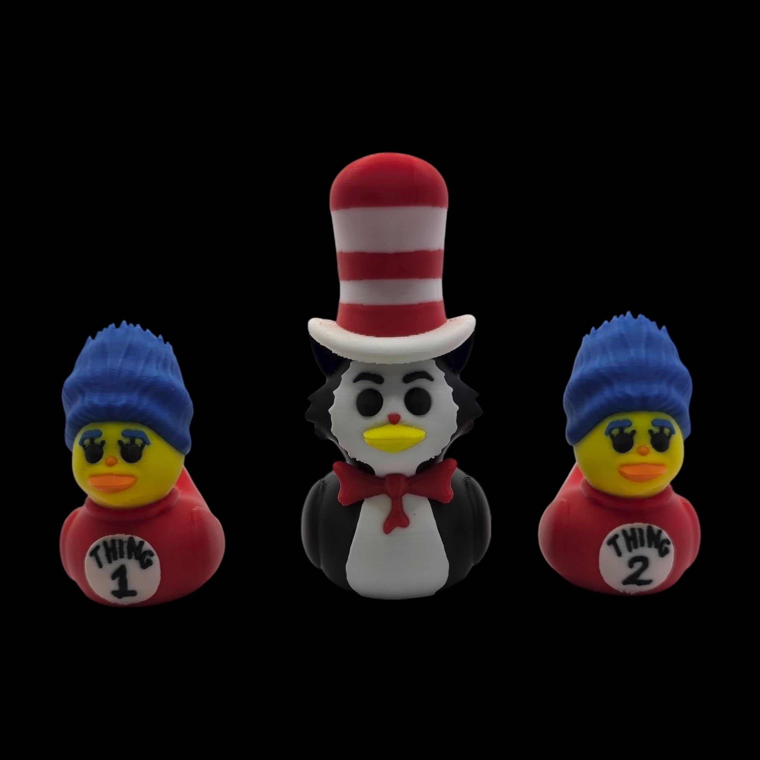 Inspired Characters Duck Cat in the hat thing one and two Dr. Seuss Storybook Animal Figure Display Bookshelf Item Kid Room Whimsical