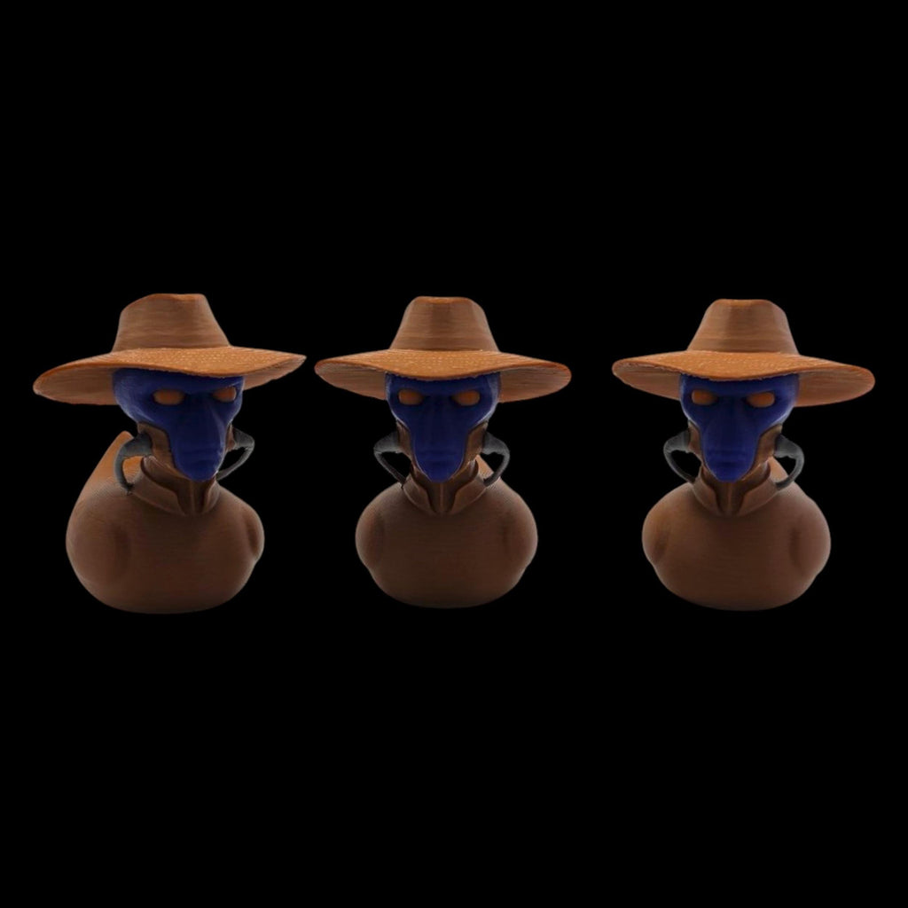 cad bane Inspired duck Star Wars Duck Cad Bane Blue Alien Hat Wearing Mini Collectible Figure Display Desk book of boba fett