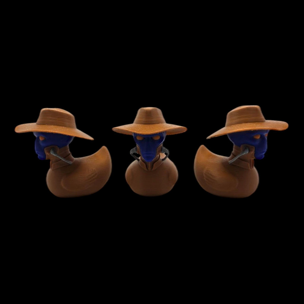 cad bane Inspired duck Star Wars Duck Cad Bane Blue Alien Hat Wearing Mini Collectible Figure Display Desk book of boba fett