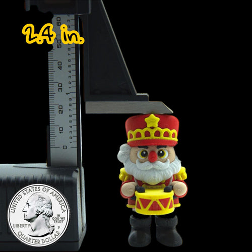 Santa Character Keychain Articulated Nutcracker Design Movable Figure Christmas Gift Holiday Decoration Festive Accessory Miniature Collectible 3D Printed Creation Premium Material Construction Red Yellow Uniform Crown Hat White Beard Small