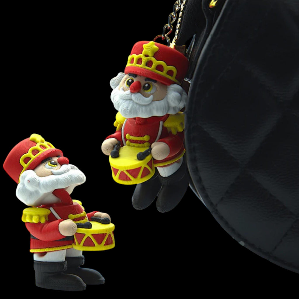 Christmas Red Nutcracker Keychain Articulated Holiday Accessory Santa Figure Movable Design