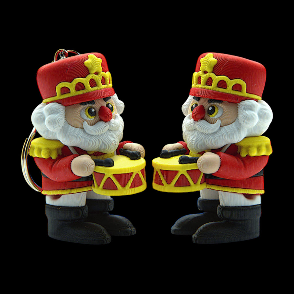 Christmas Red Nutcracker Keychain Articulated Holiday Accessory Santa Figure Movable Design