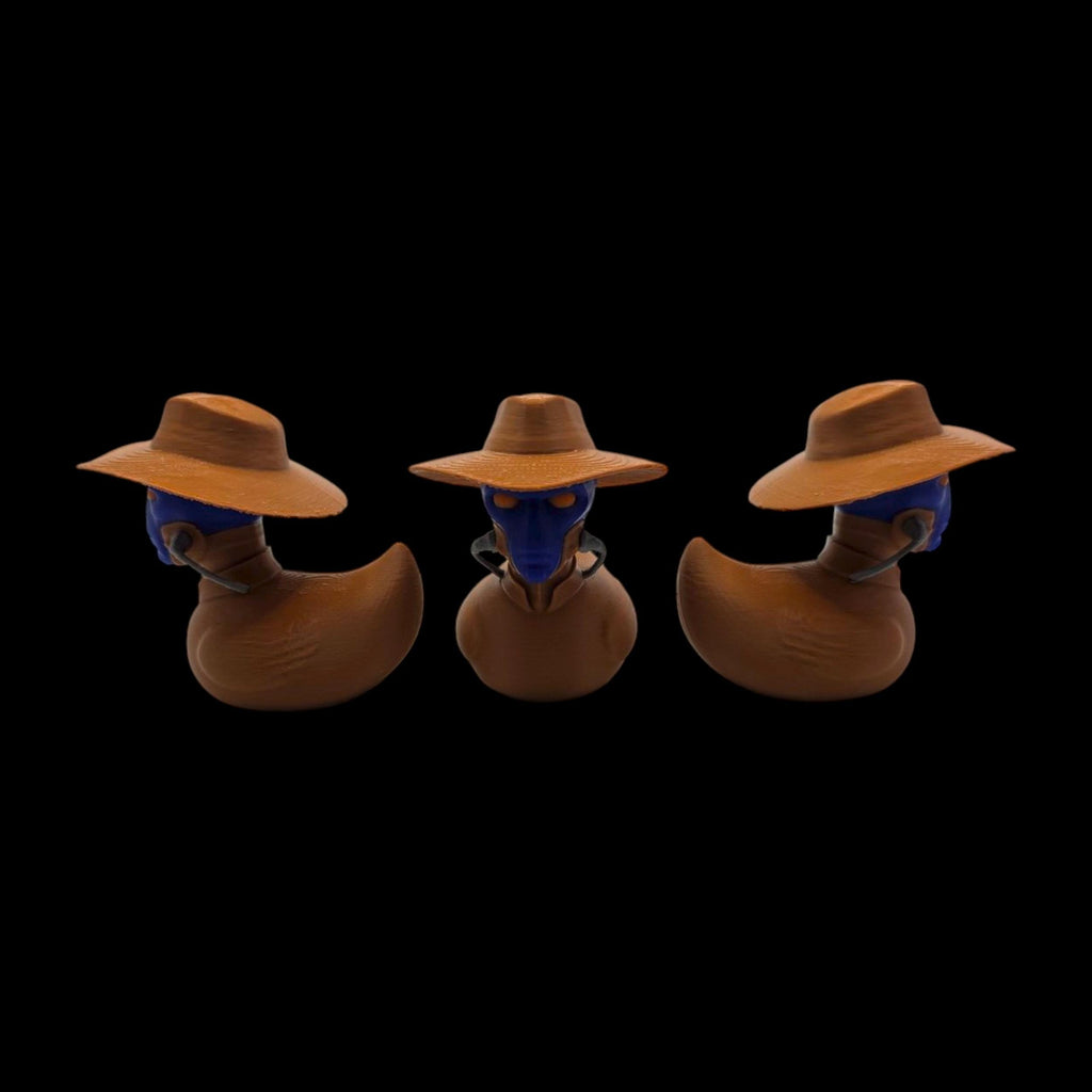 cad bane Inspired duck Star Wars Duck Cad Bane Blue Alien Hat Wearing Mini Collectible Figure Display Desk book of boba fett