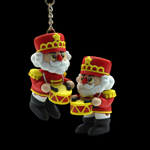 Articulated Nutcracker Keychain Christmas Gift Holiday Accessory Santa Figure Movable Design Festive Decoration Miniature Collectible Character Charm Handmade Present Stocking Stuffer Winter Celebration Traditional Style Premium Quality