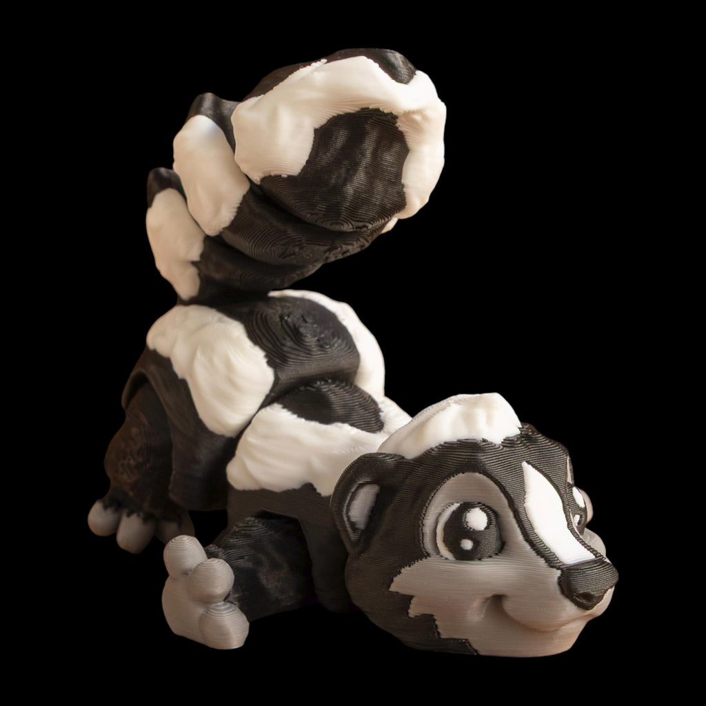 Articulated Skunk Toy Desk Decoration Animal Figure Posable Joints Fidget Stress Relief Sensory Aid Adhd Tool Office Accessory Cartoon Black