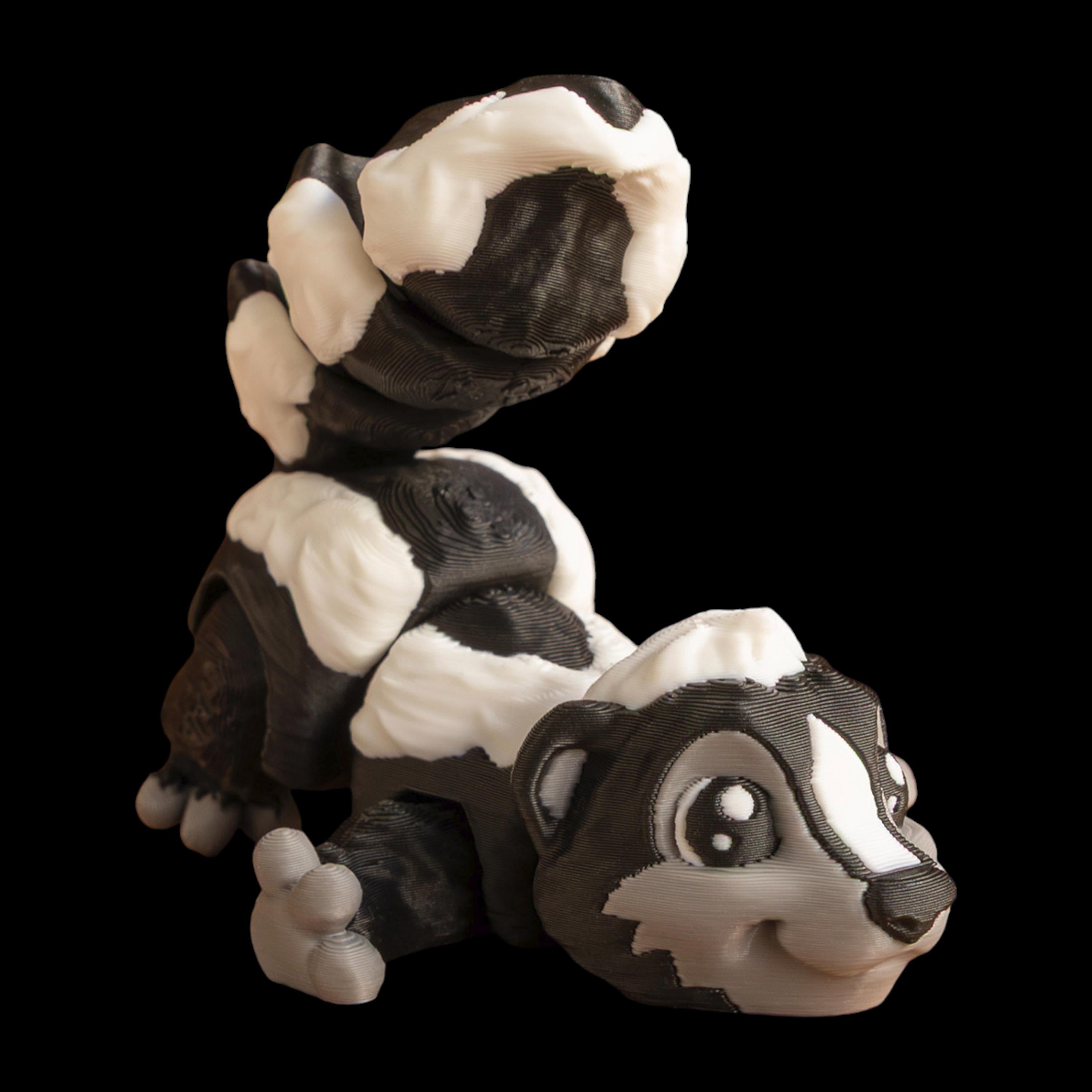 Articulated Skunk Toy Desk Decoration Animal Figure Posable Joints Fidget Stress Relief Sensory Aid Adhd Tool Office Accessory Cartoon Black