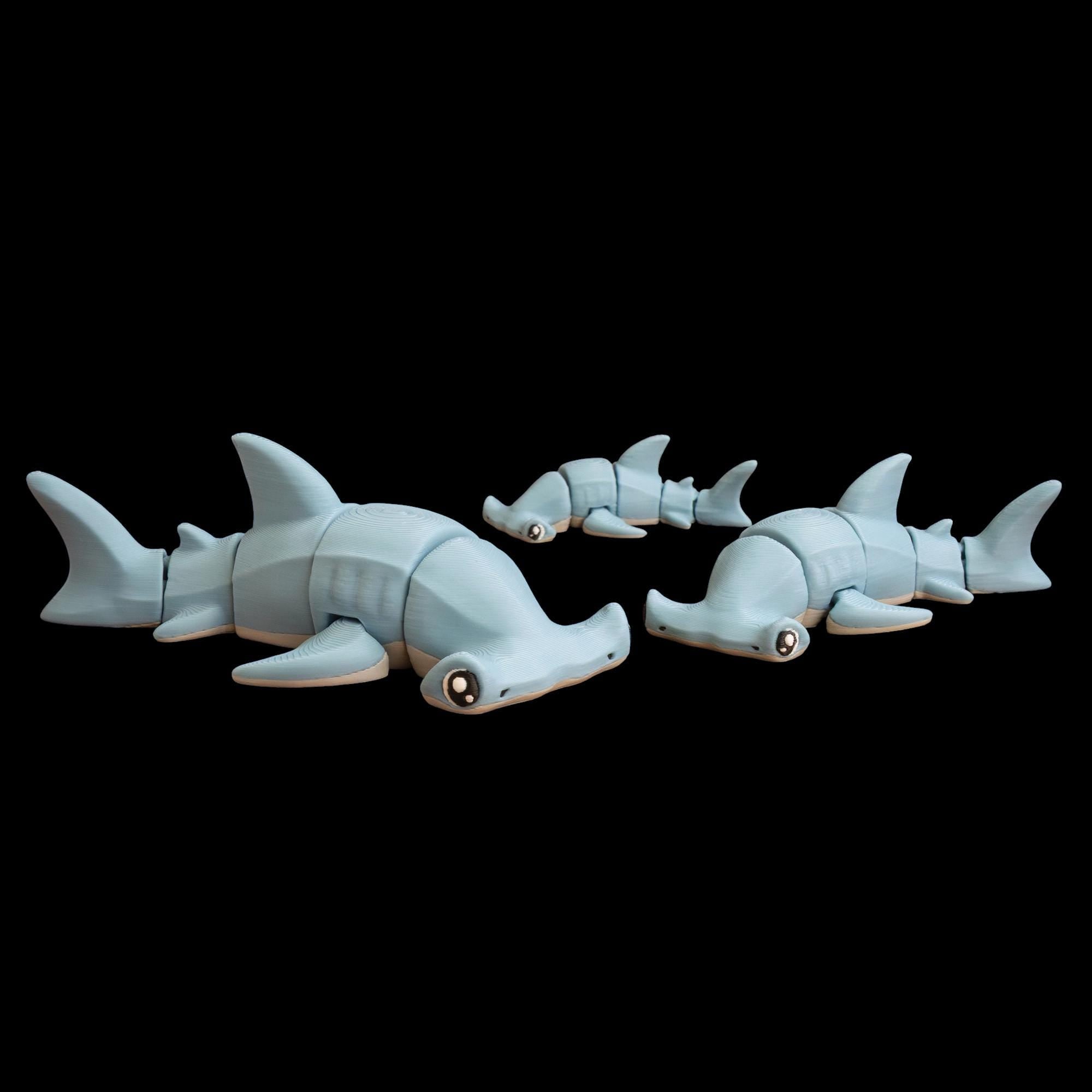 Articulated Hammerhead Shark Desk Decoration Marine Animal Toy Collection Miniature Model Display Jointed Figure Moving Pla Material