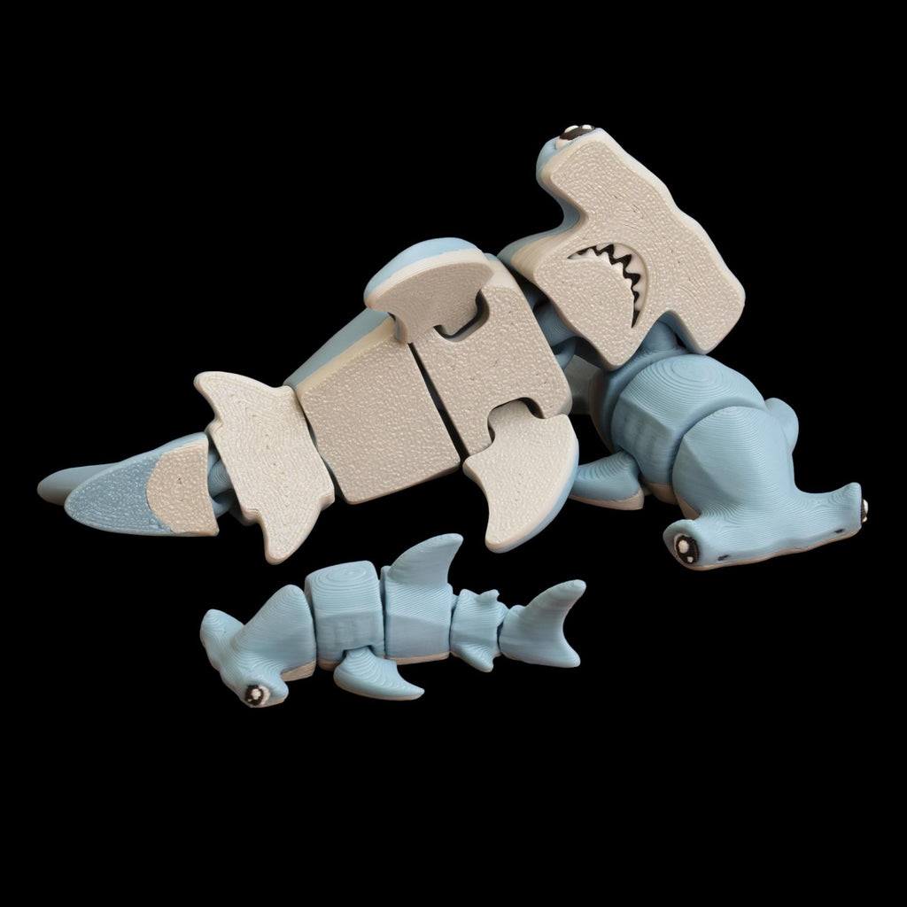 Articulated Hammerhead Shark Desk Decoration Marine Animal Toy Collection Miniature Model Display Jointed Figure Moving Pla Material