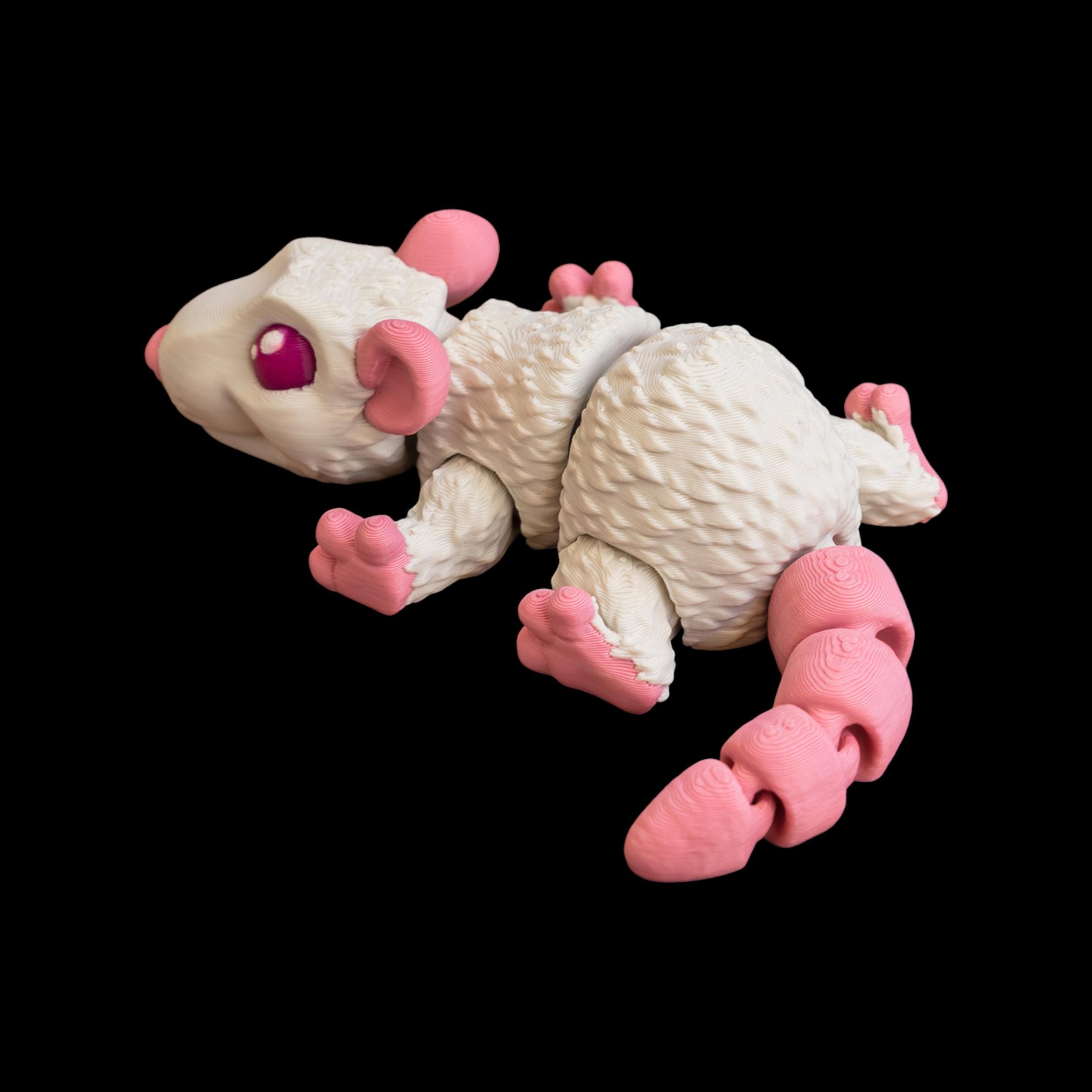 Articulated Rat Figurine Desk Toy Animal Collectible White Movable Joints Posable Figure Miniature Pet Pocket Companion Fidget Stress Relief