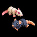 Articulated Rat Figurine Desk Toy Animal Collectible White Movable Joints Posable Figure Miniature Pet Pocket Companion Fidget Stress Relief