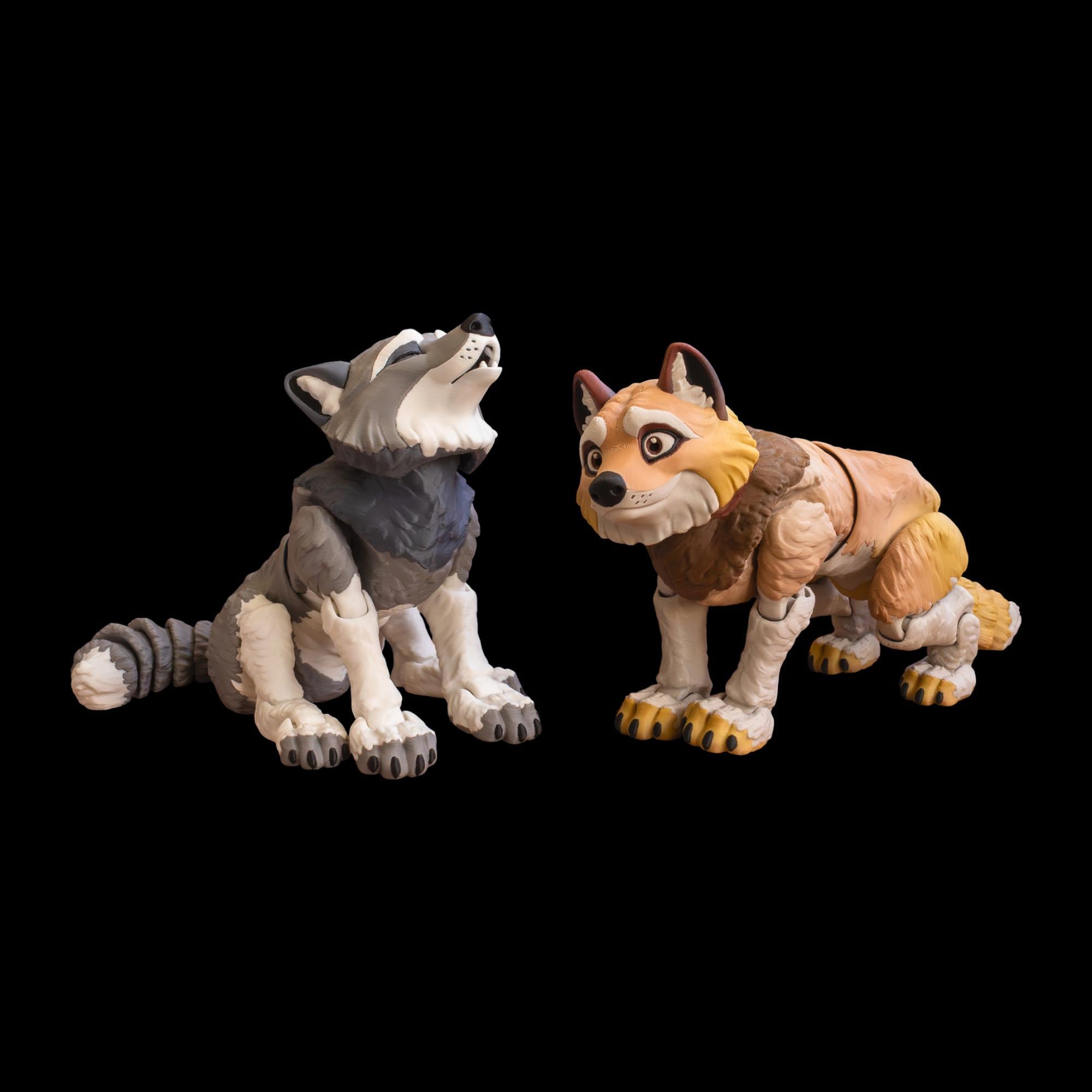 Articulated Wolf Figurine Desk Decoration Display Piece Collectible Item Fidget Toy Movable Joints Posable Model Animal Figure
