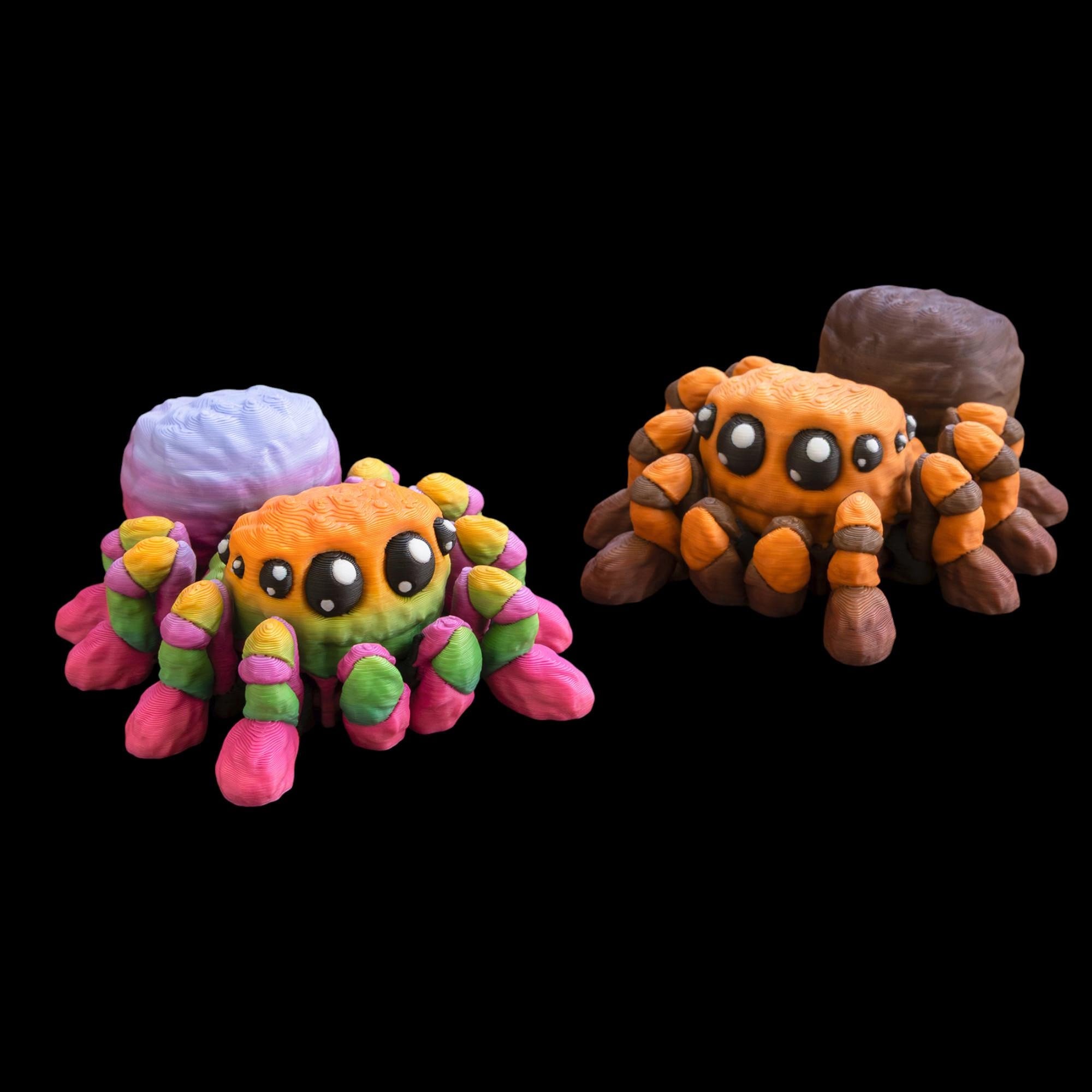Articulated Spider Figurine Desk Accessory Halloween Decoration Cute Design Poseable Toy Miniature Creature Tabletop Display Colorful