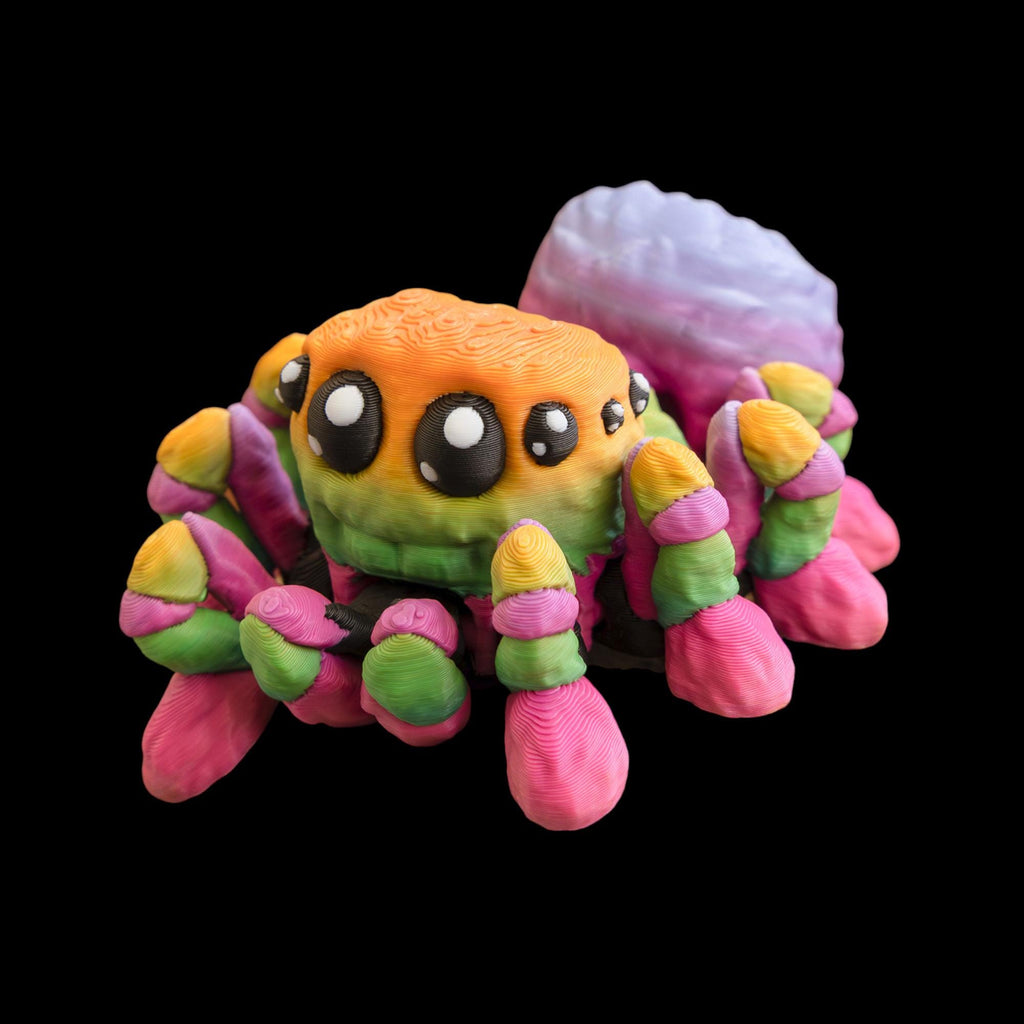 Articulated Spider Figurine Desk Accessory Halloween Decoration Cute Design Poseable Toy Miniature Creature Tabletop Display Colorful