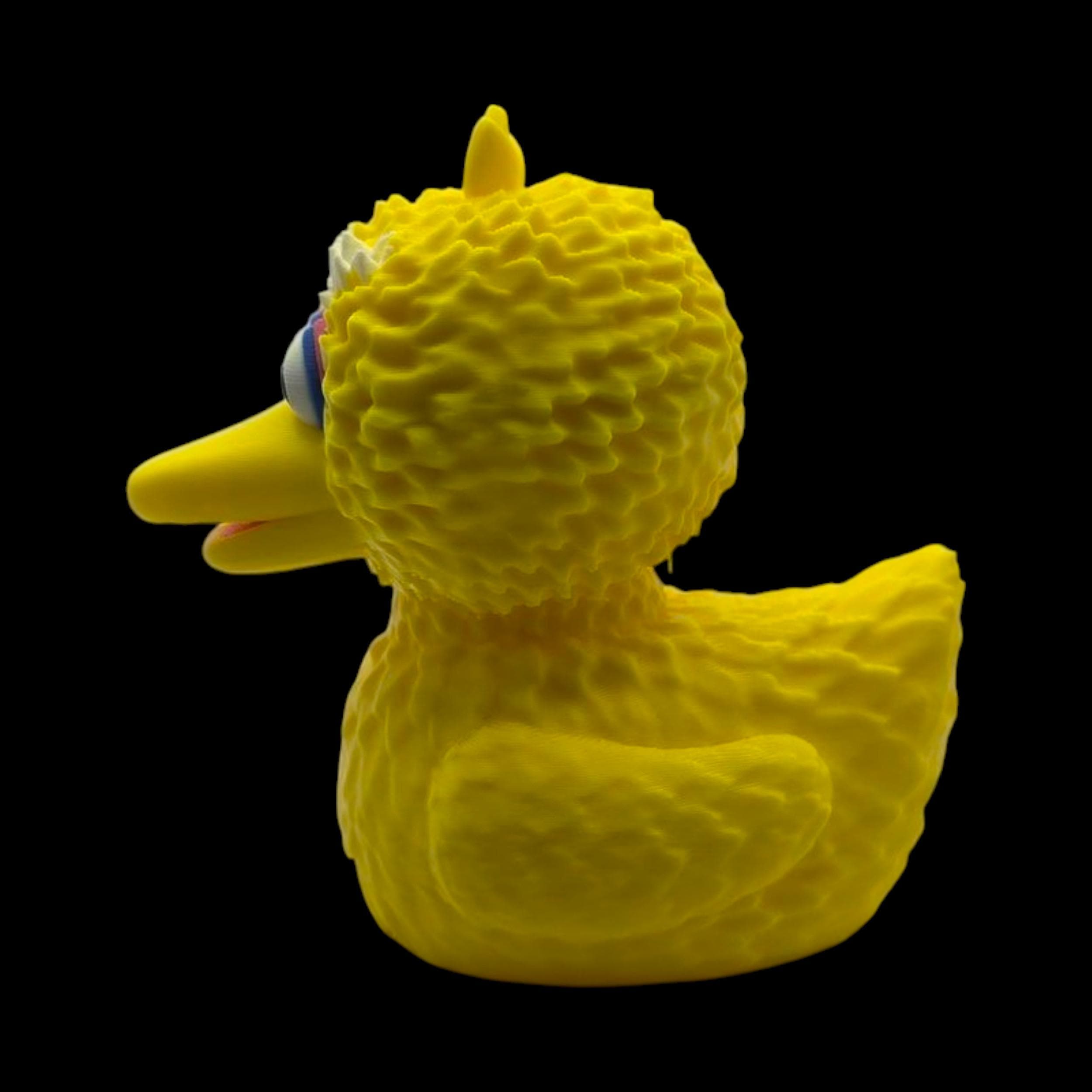 Big Bird Inspired Duck Bath Toy Character Figure Handmade Collectible 3d Printed Sesame Street Yellow  Display Item Bedroom Decoration